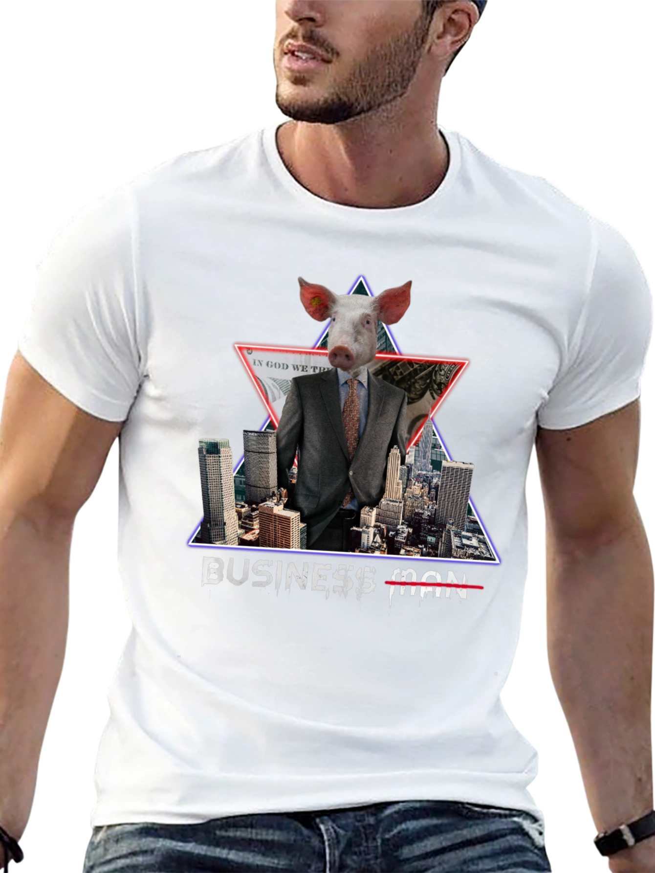 Pig Businessman Graphic T-Shirt