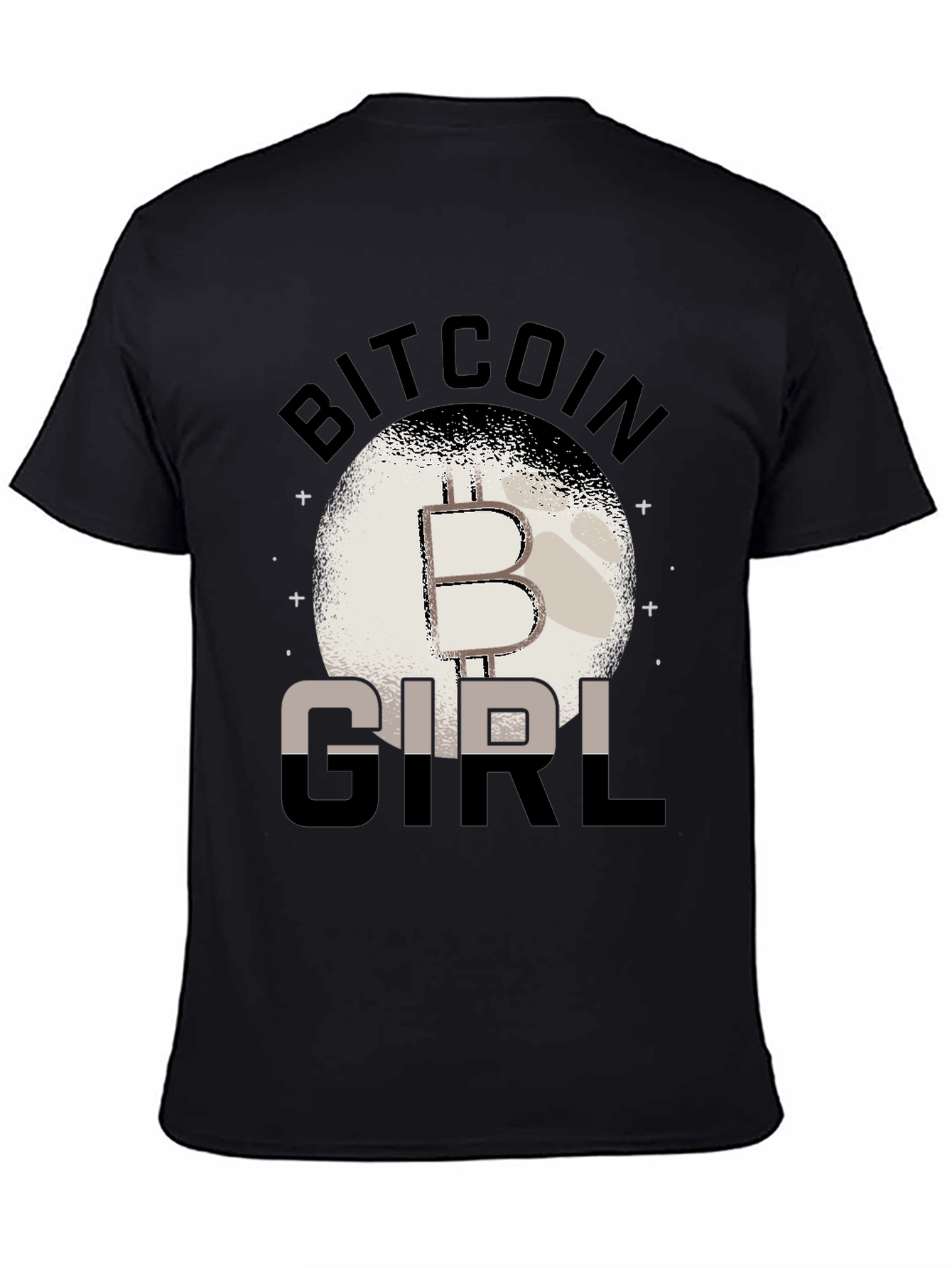 Bitcoin Girl Black Graphic T-Shirt