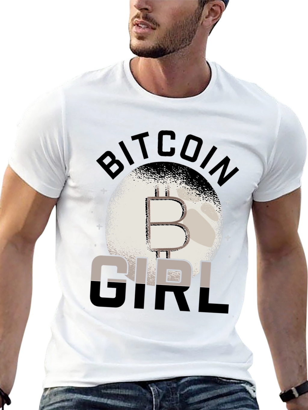 Bitcoin Girl Black Graphic T-Shirt