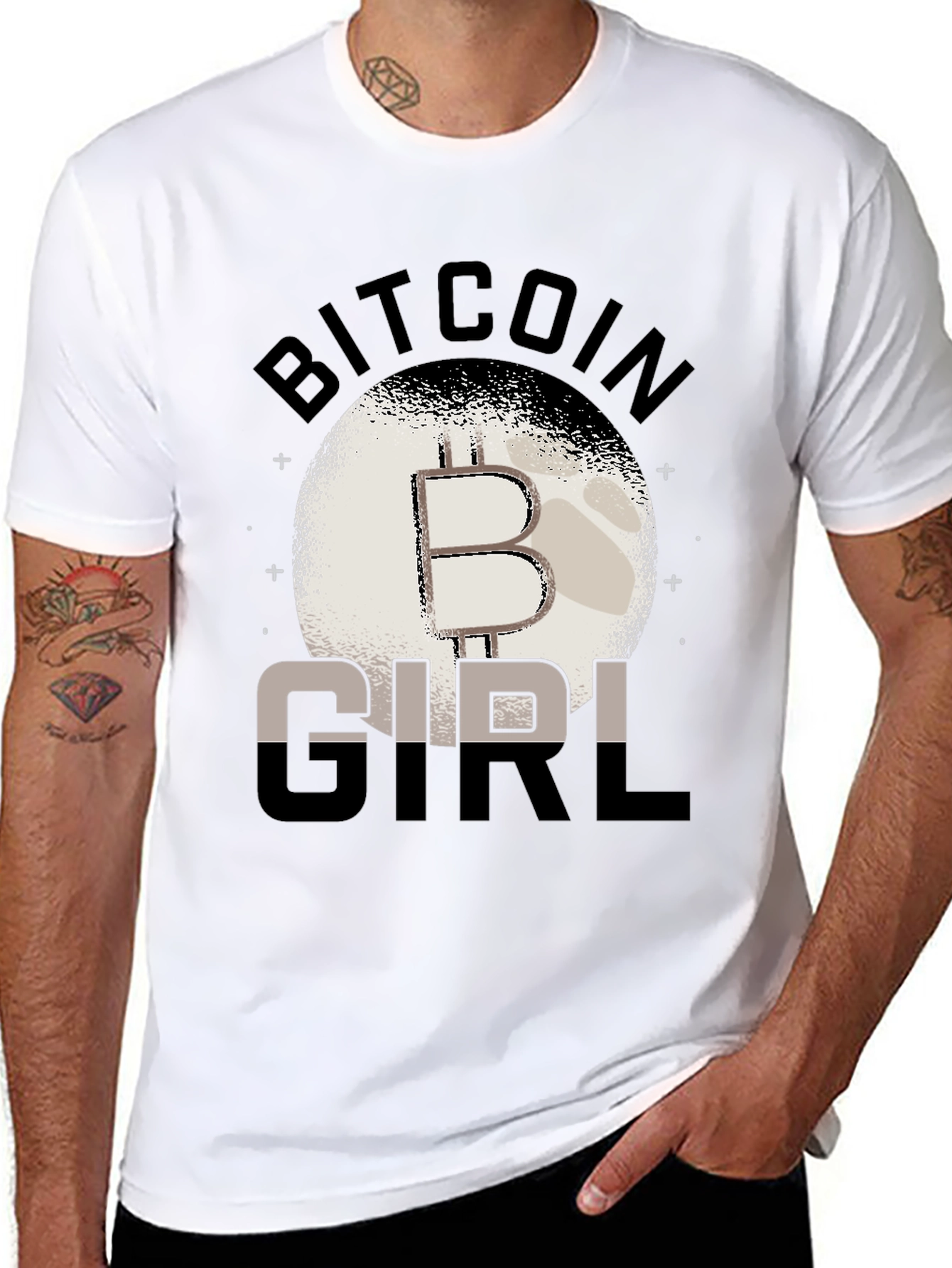Bitcoin Girl Black Graphic T-Shirt