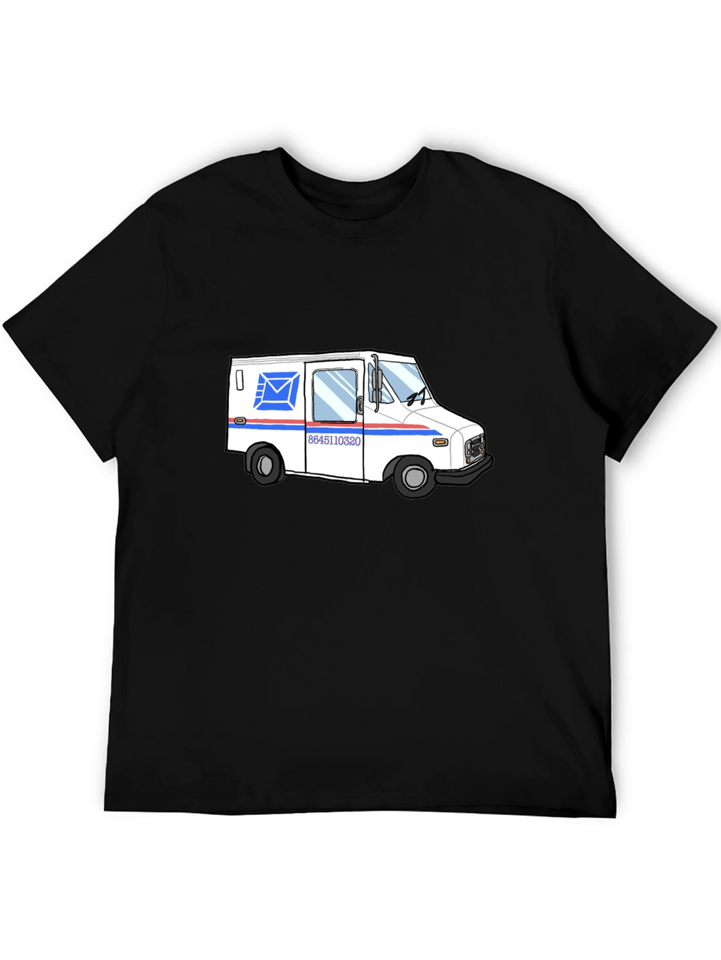 Mail Truck Graphic T-Shirt - Black