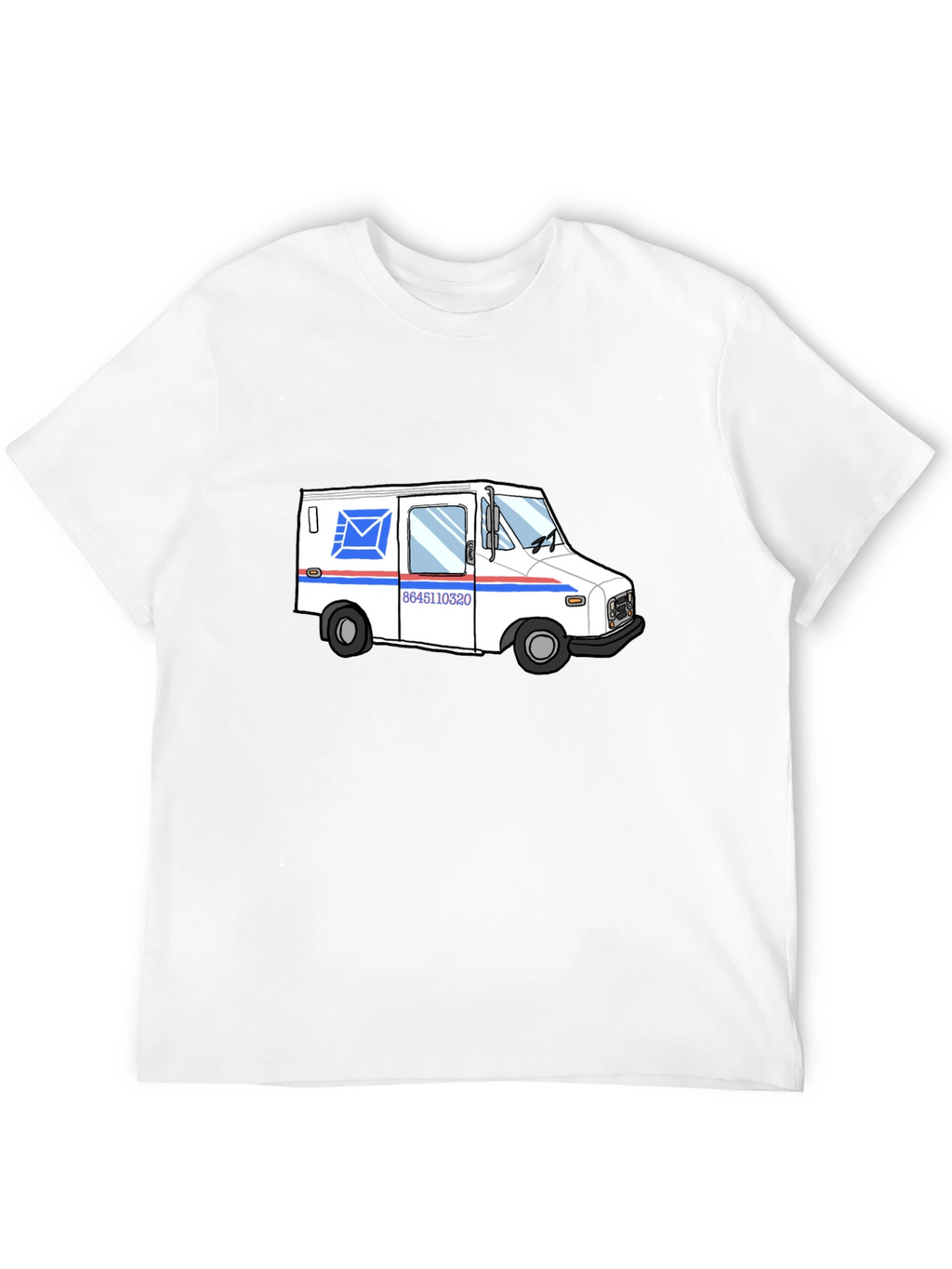 Mail Truck Graphic T-Shirt - Black