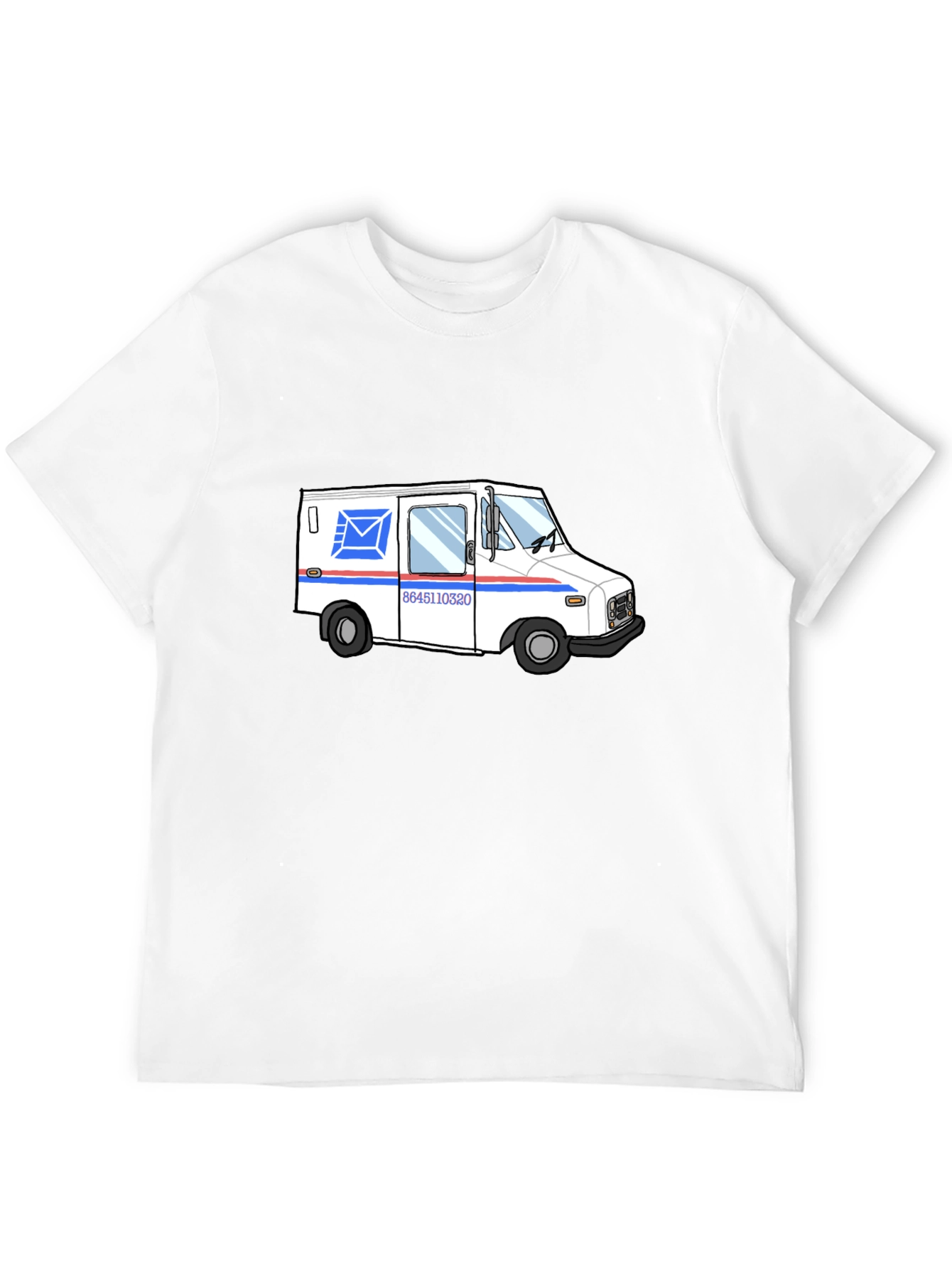 Mail Truck Graphic T-Shirt - Black