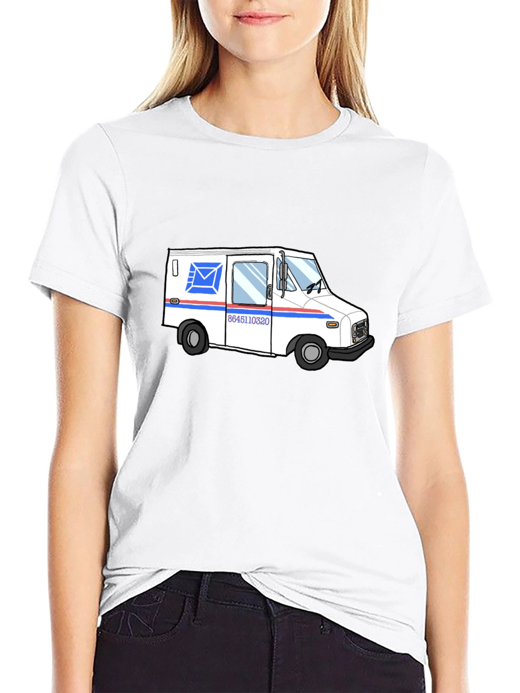 Mail Truck Graphic T-Shirt - Black