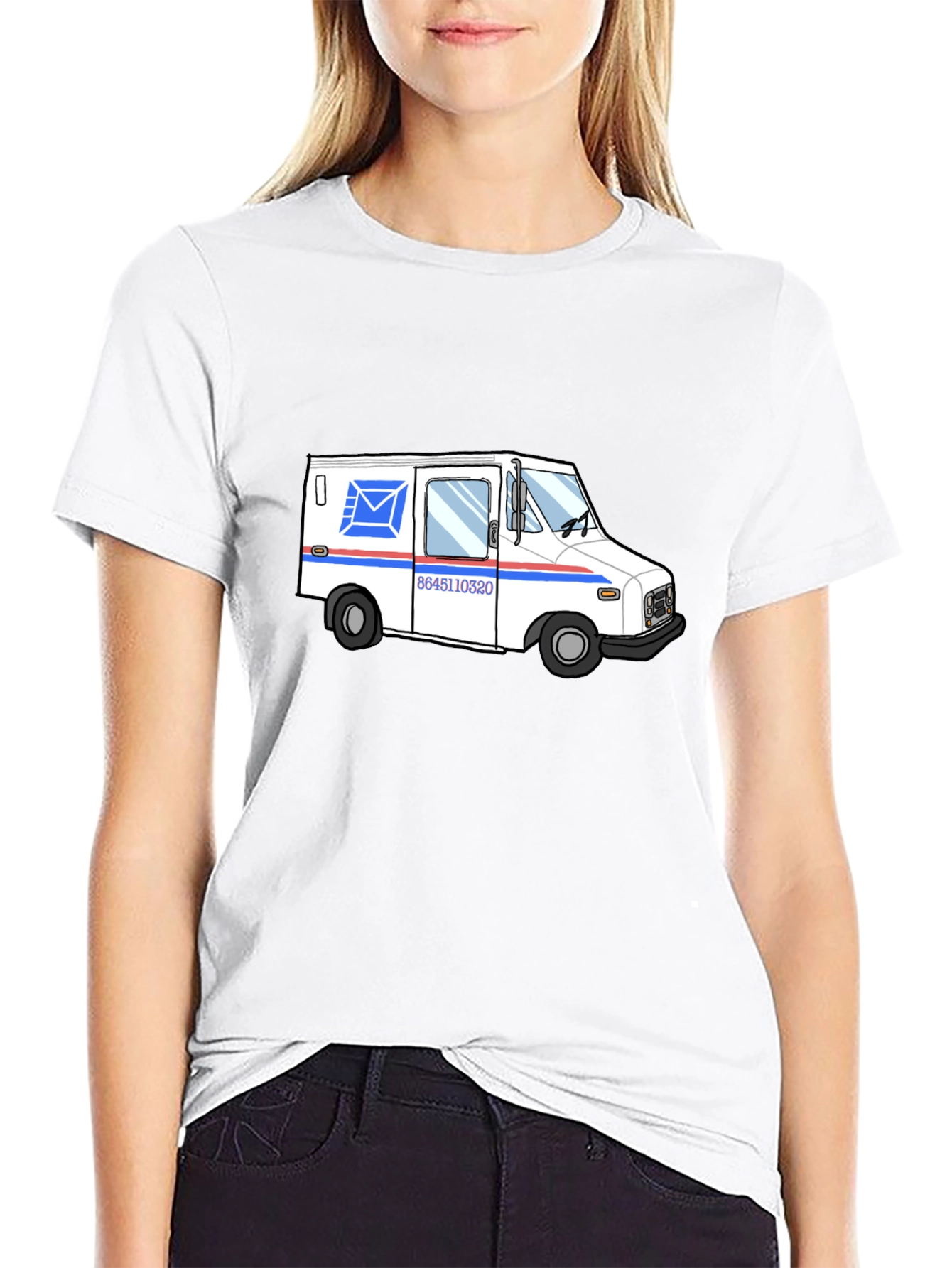 Mail Truck Graphic T-Shirt - Black