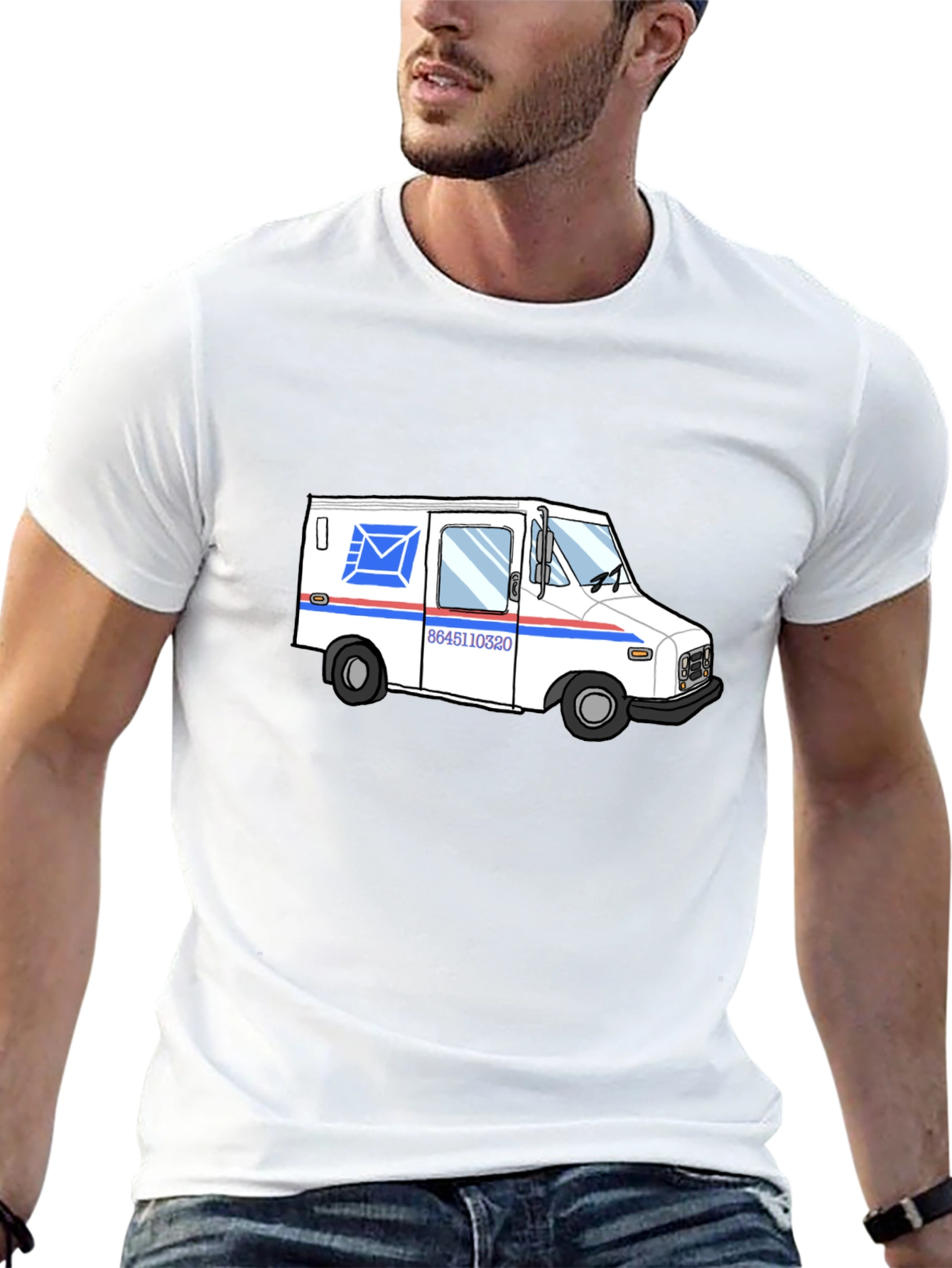 Mail Truck Graphic T-Shirt - Black