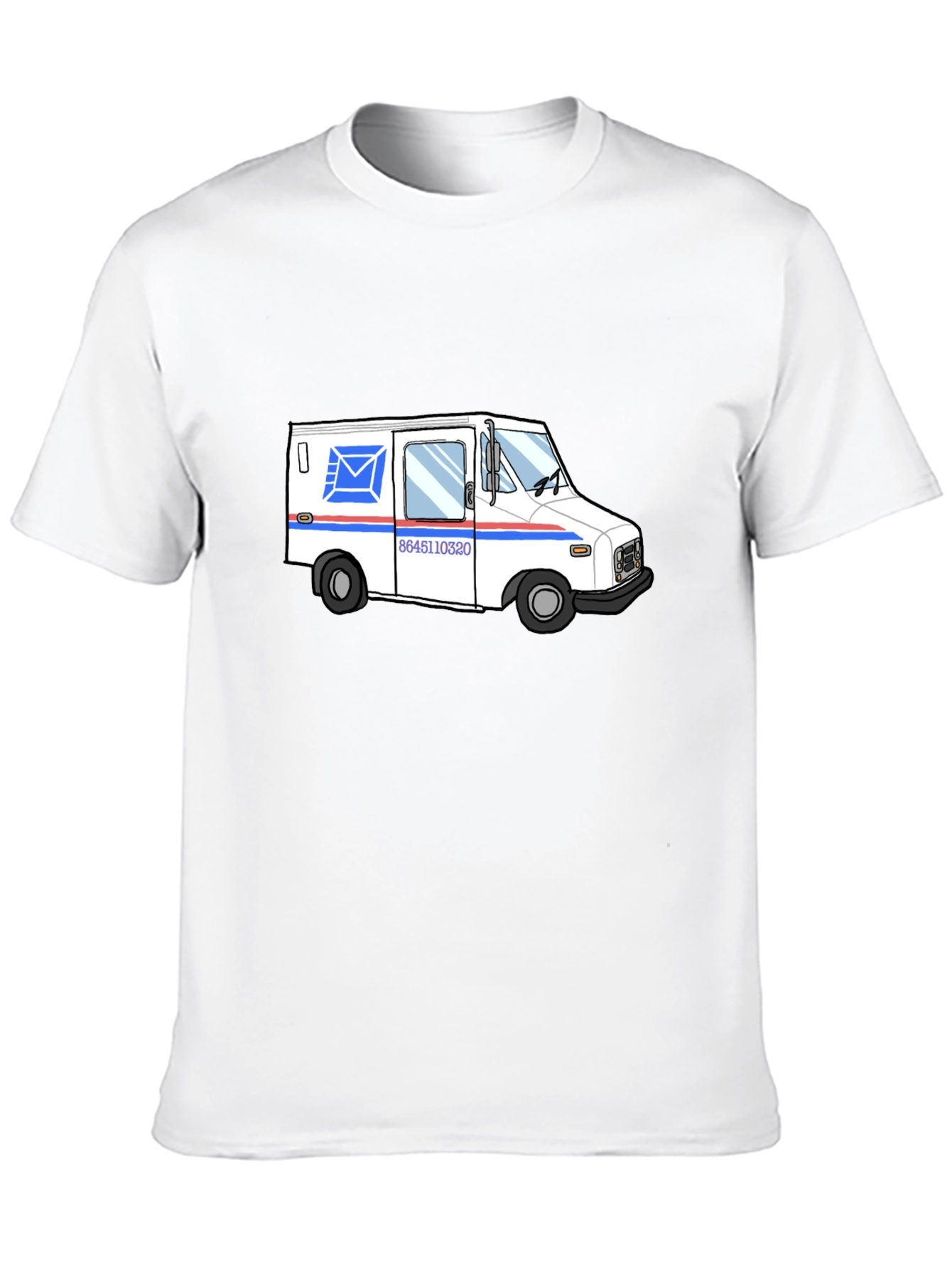Mail Truck Graphic T-Shirt - Black