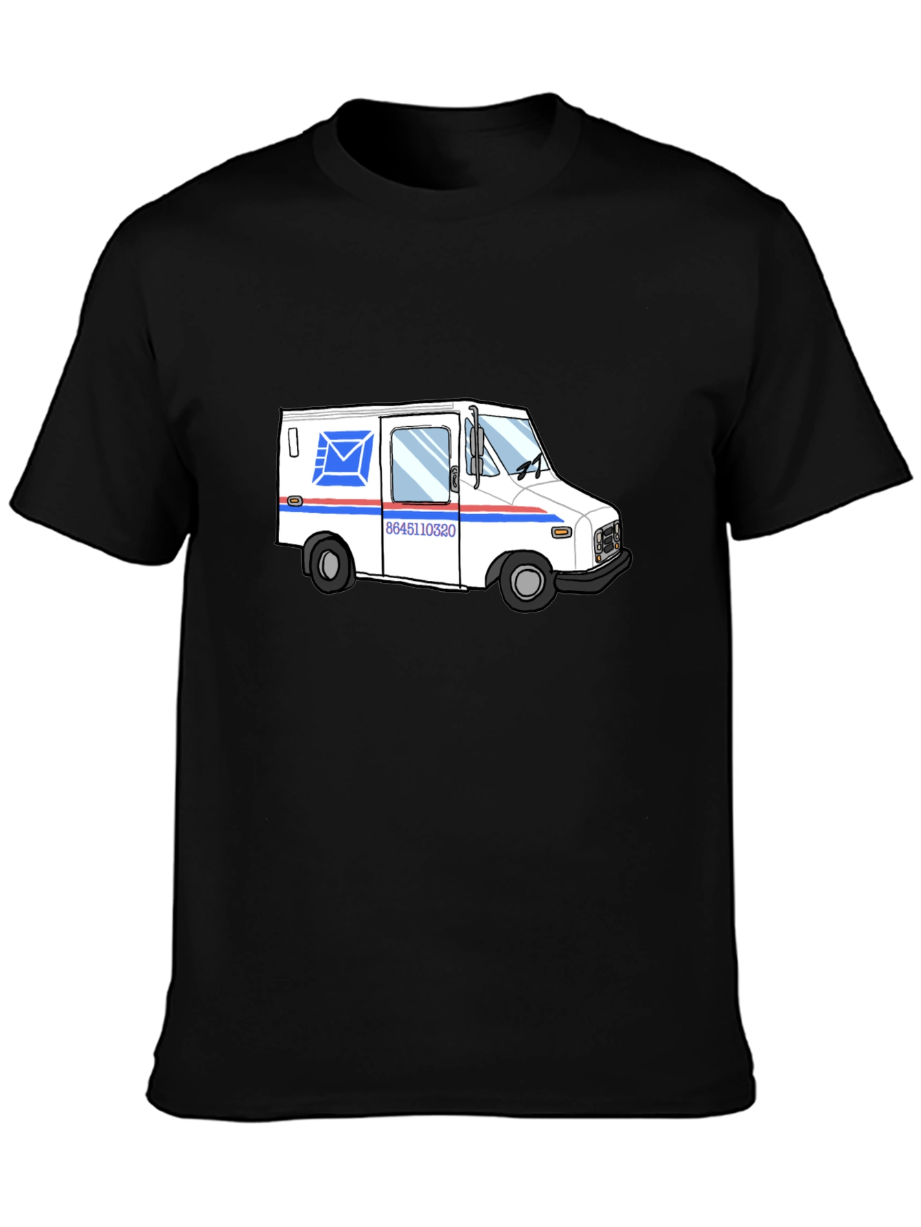 Mail Truck Graphic T-Shirt - Black