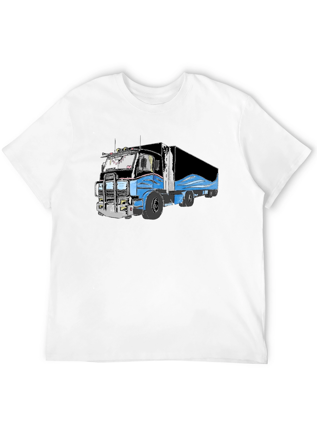 Truck Graphic Black T-Shirt for Men