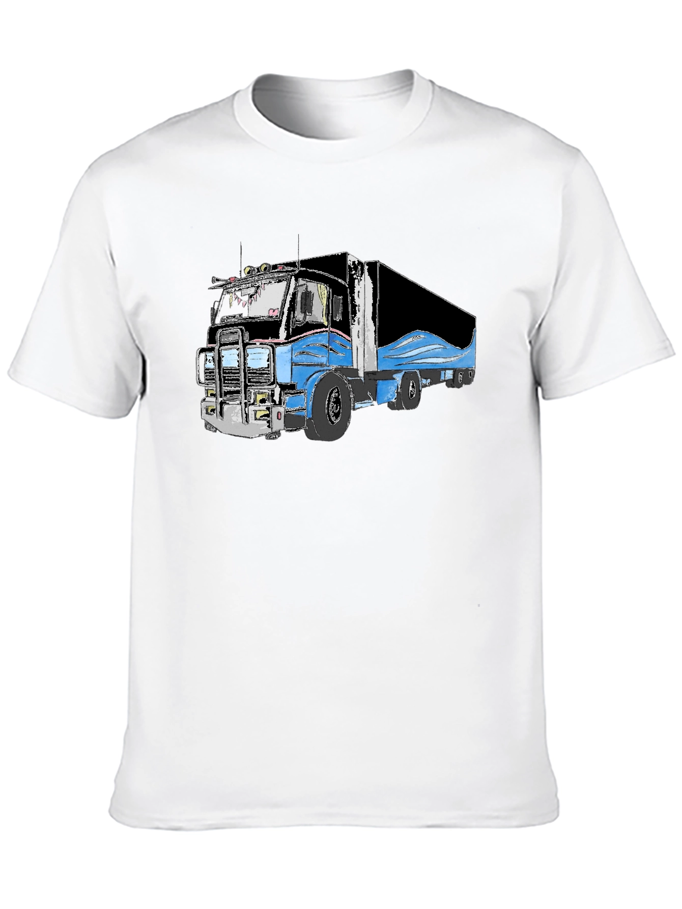 Truck Graphic Black T-Shirt for Men