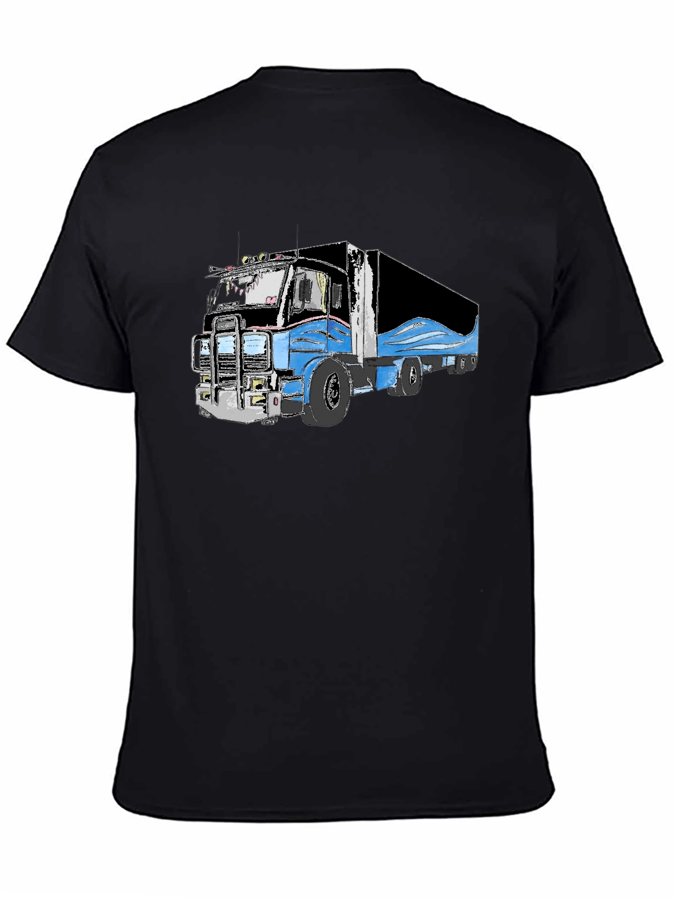 Truck Graphic Black T-Shirt for Men