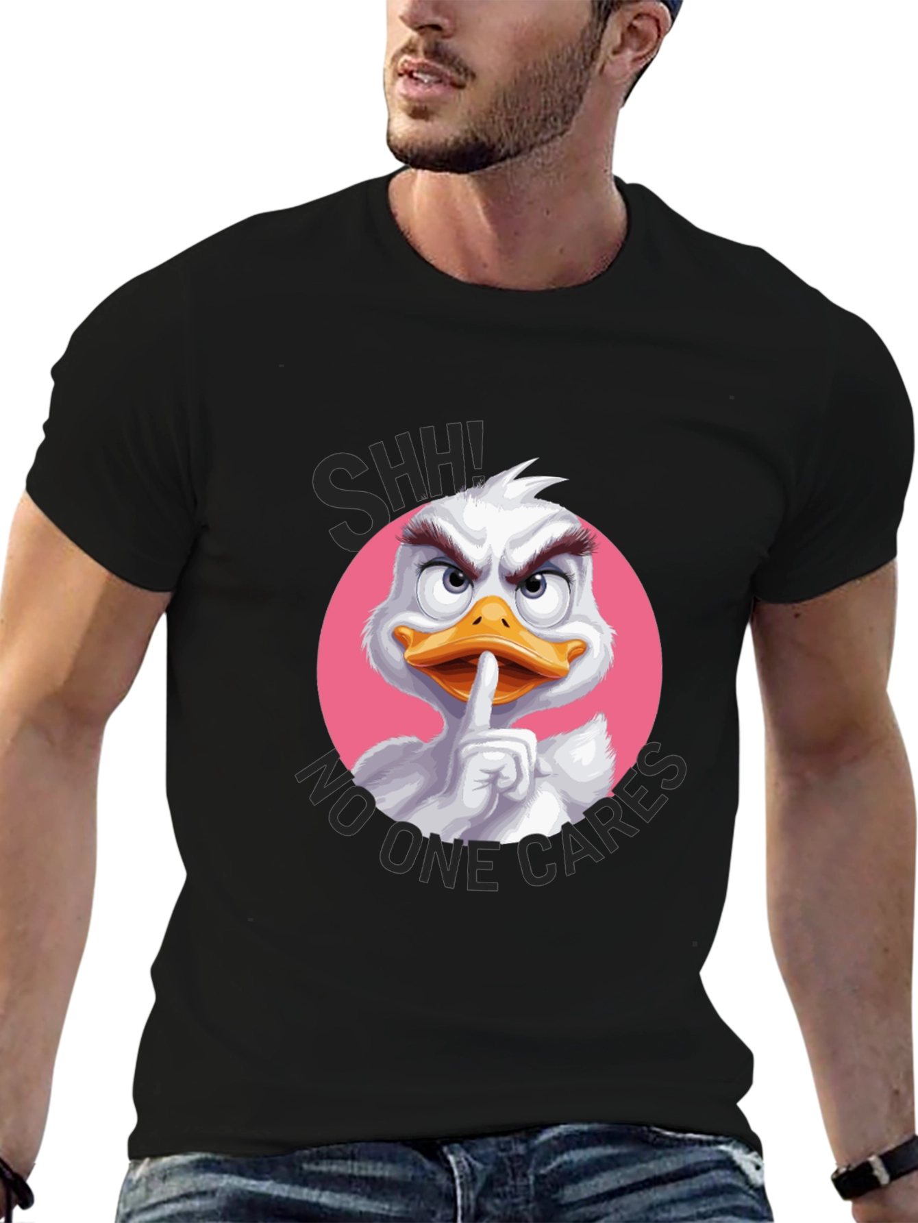 Shhh No One Cares Duck T-Shirt