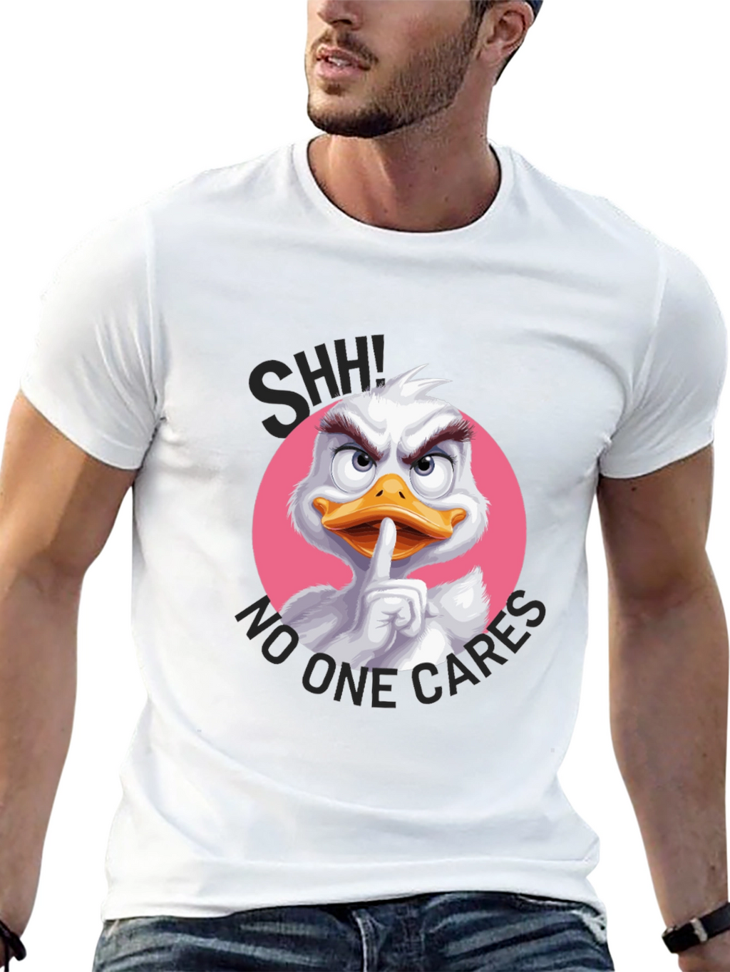 Shhh No One Cares Duck T-Shirt