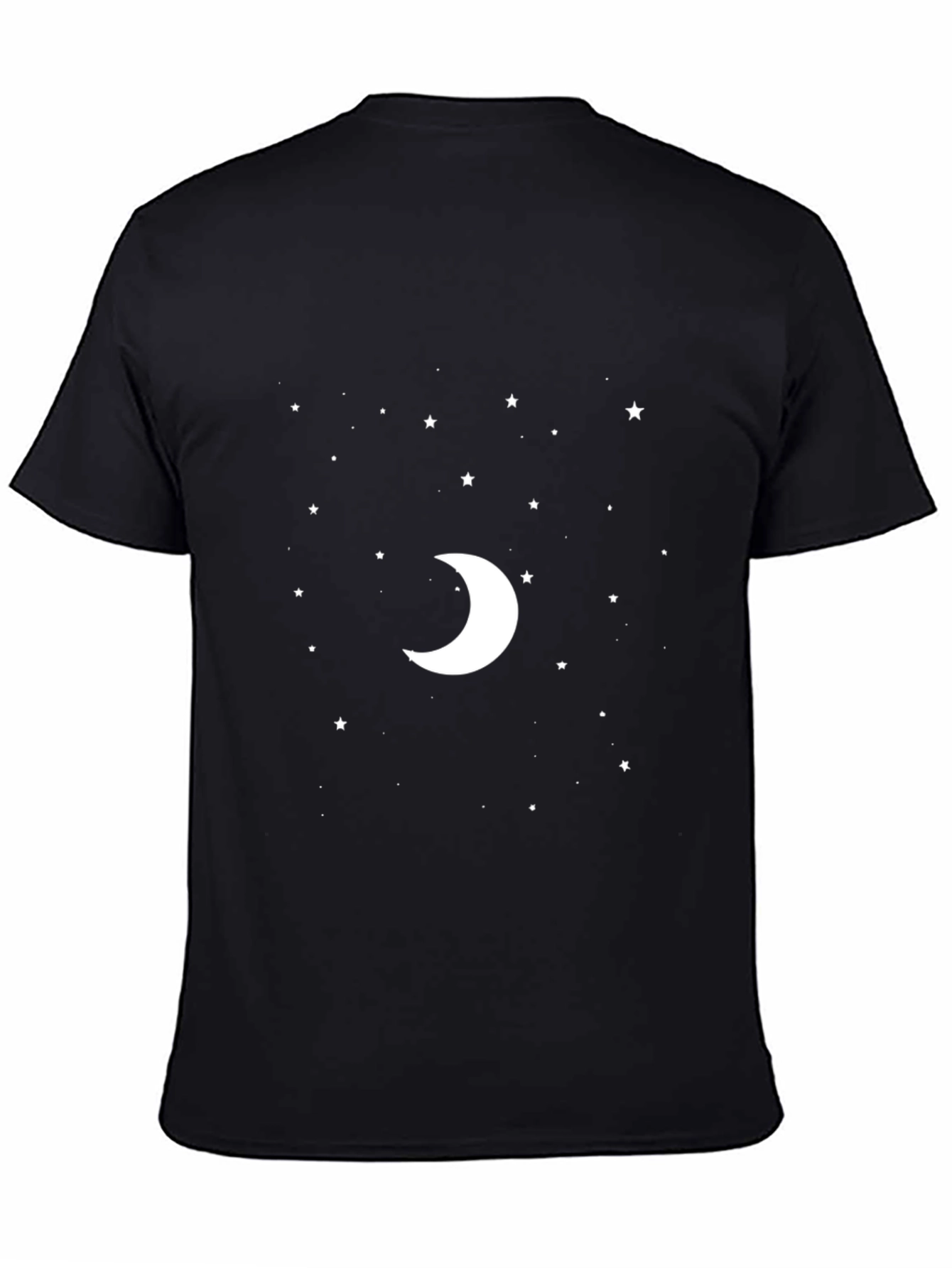Moon and Stars Graphic Tee - Black Short Sleeve Shirt