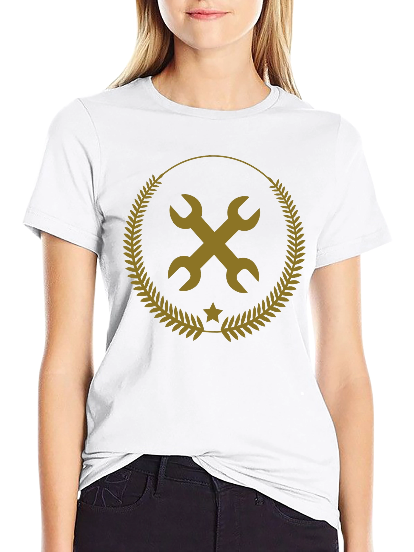 Mechanic Wrench Emblem Black T-Shirt