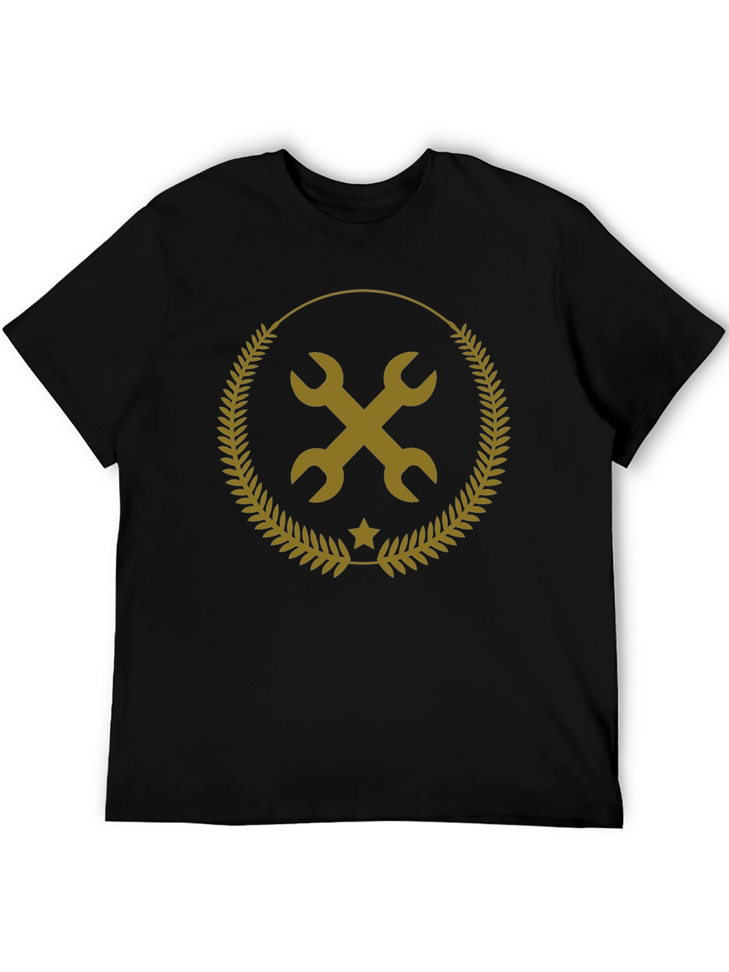 Mechanic Wrench Emblem Black T-Shirt