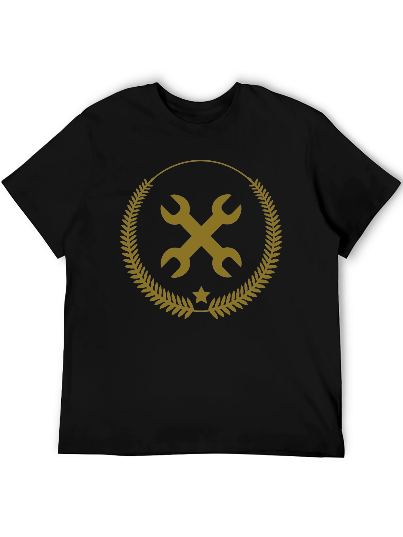 Mechanic Wrench Emblem Black T-Shirt