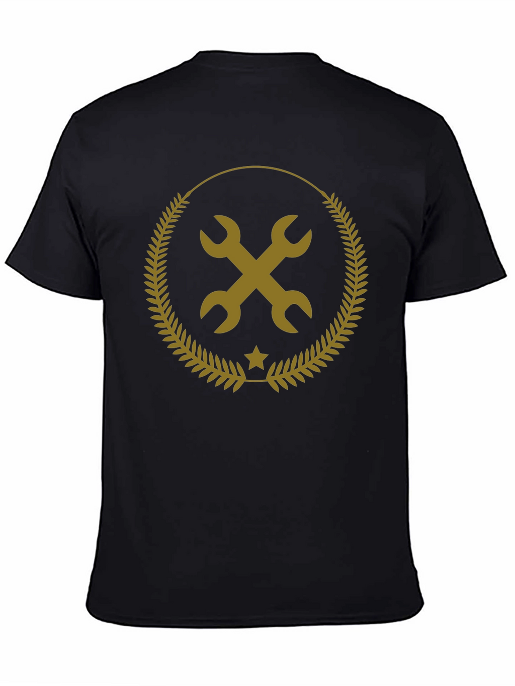 Mechanic Wrench Emblem Black T-Shirt