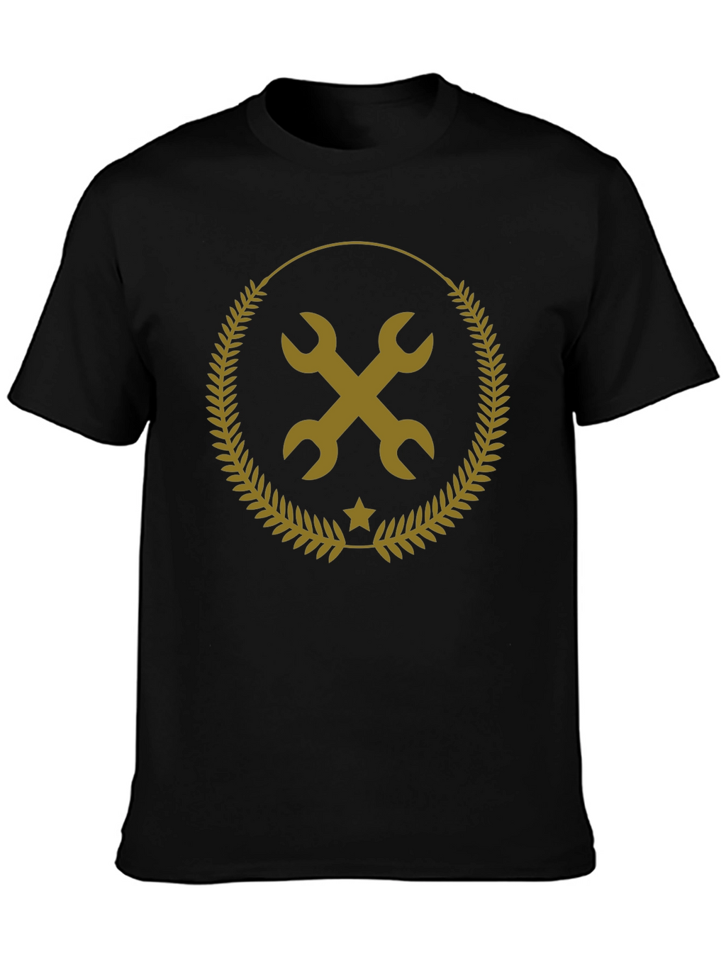 Mechanic Wrench Emblem Black T-Shirt