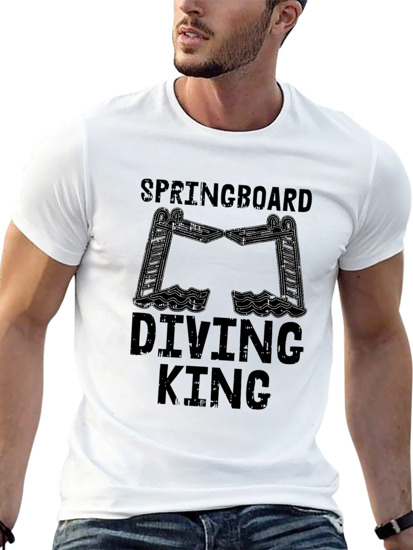 Springboard Diving King Black Graphic Tee