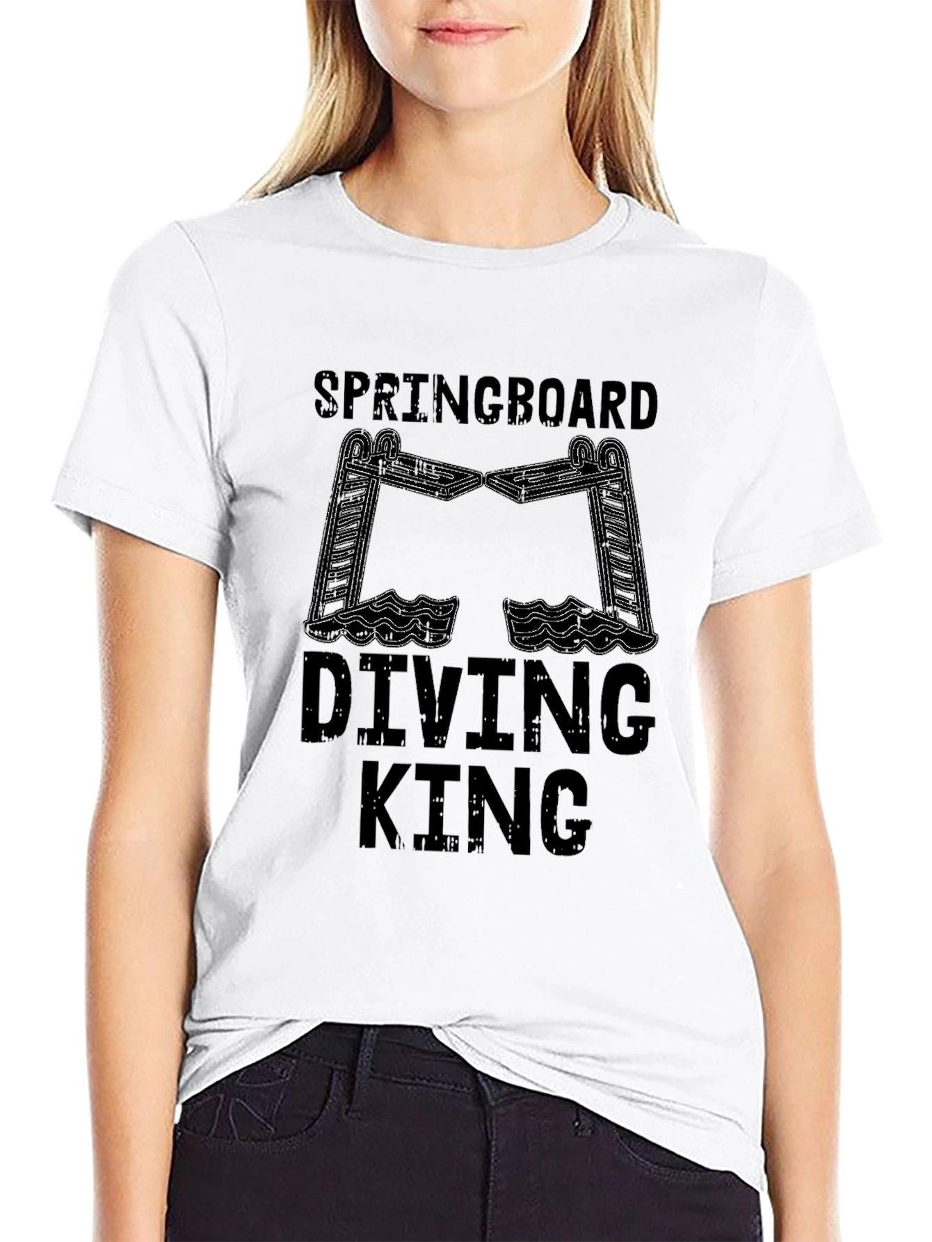Springboard Diving King Black Graphic Tee