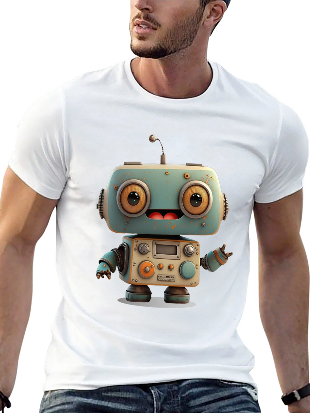 Robot Graphic Tee - Unique Design