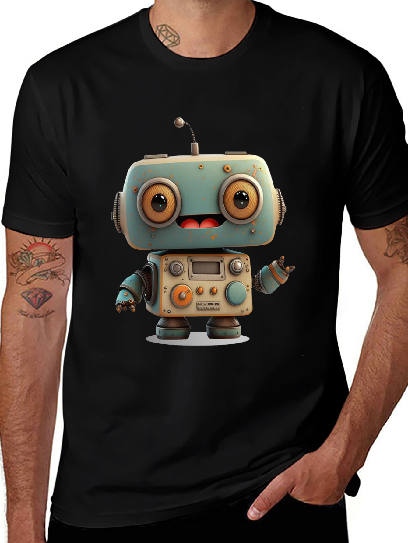 Robot Graphic Tee - Unique Design