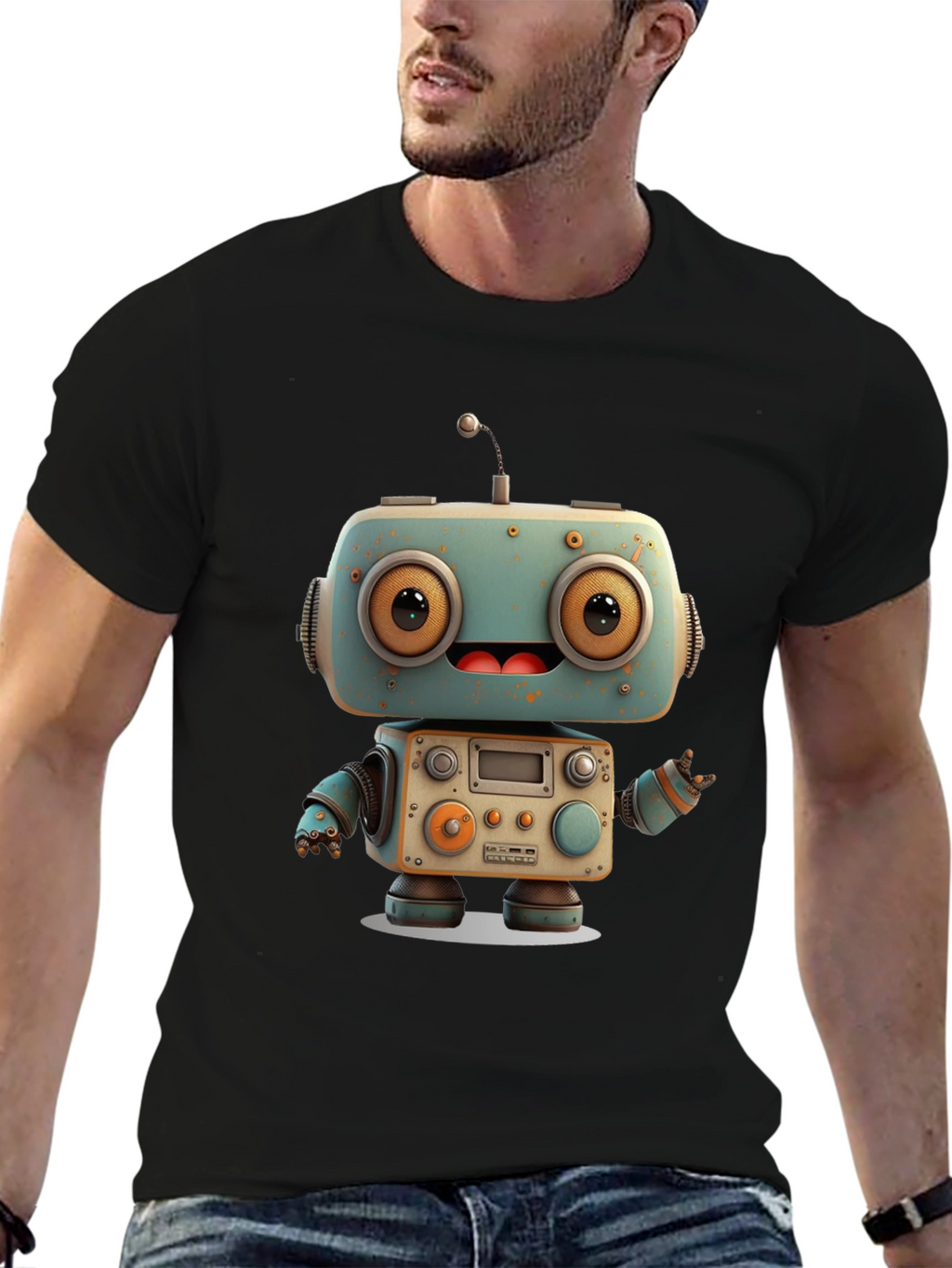 Robot Graphic Tee - Unique Design