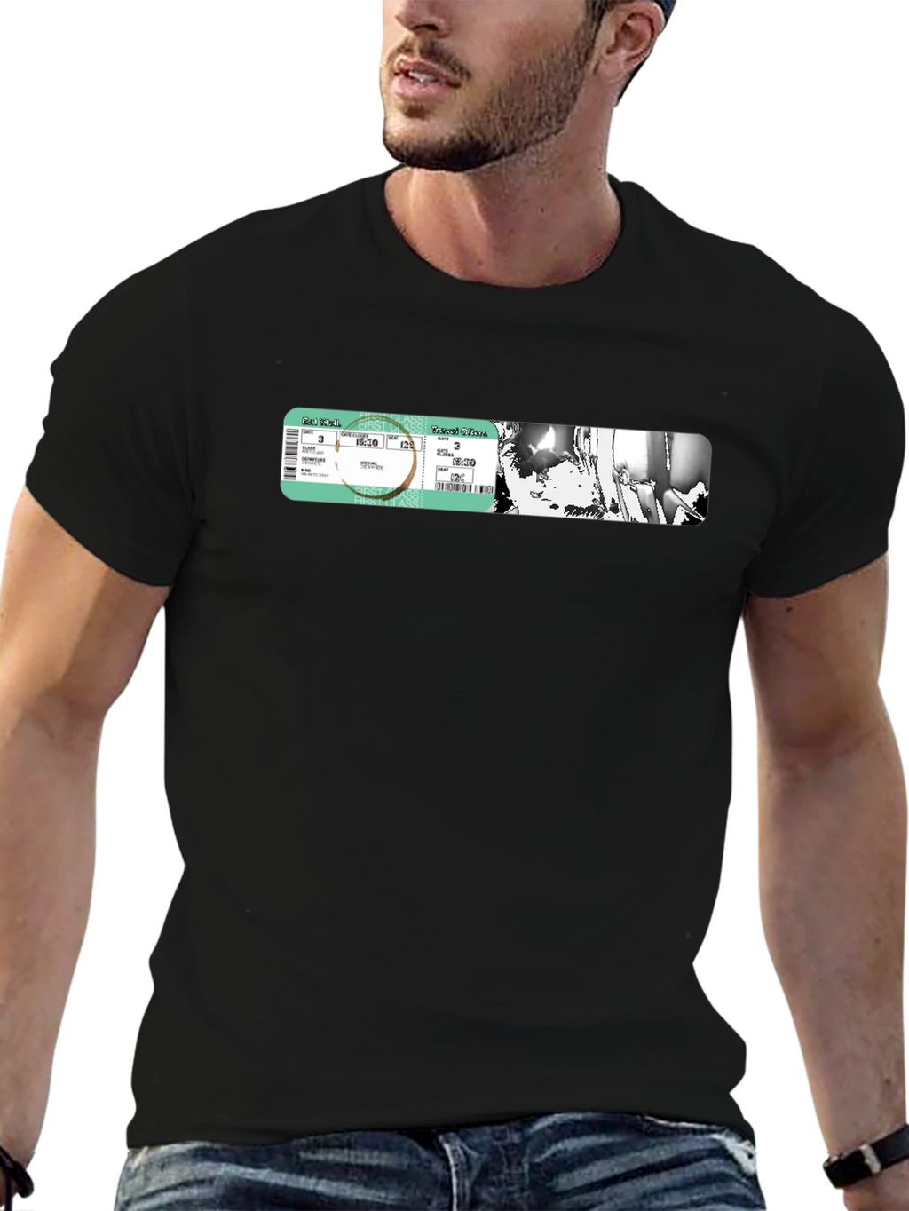 Concert Ticket Graphic Tee - Black