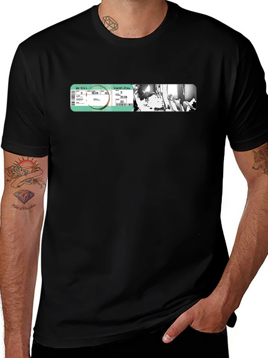 Concert Ticket Graphic Tee - Black