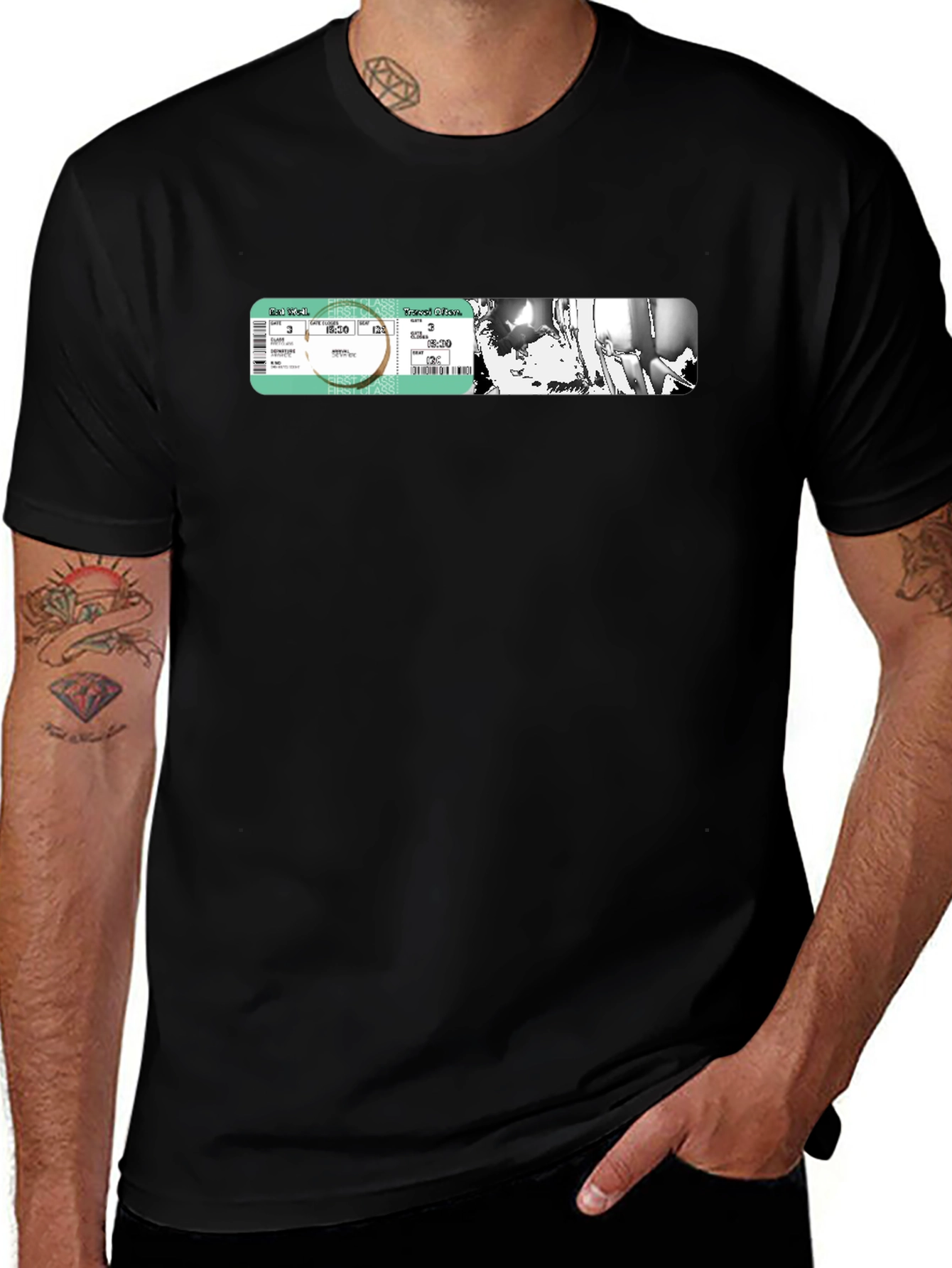 Concert Ticket Graphic Tee - Black