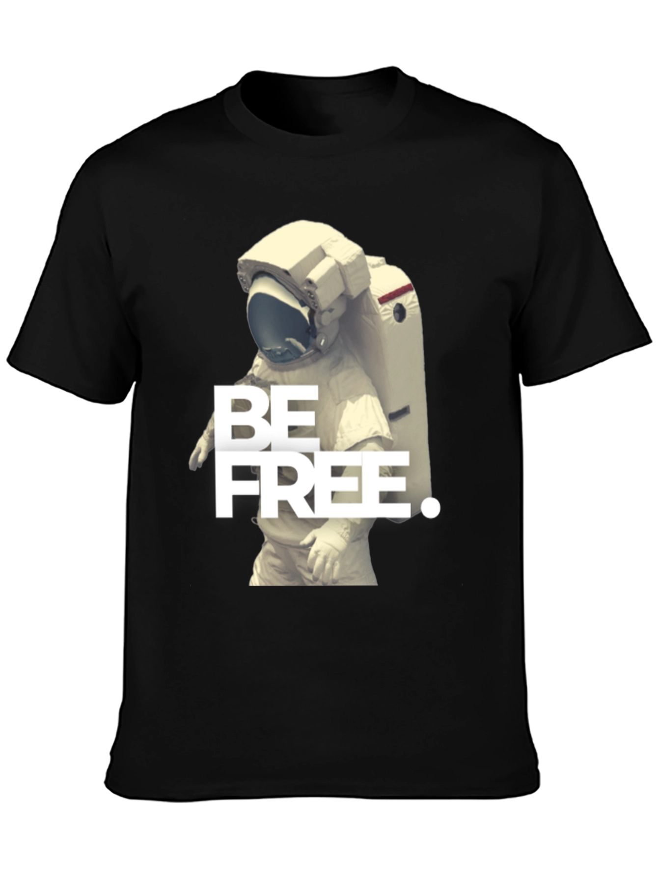 Be Free Astronaut Graphic Black T-Shirt