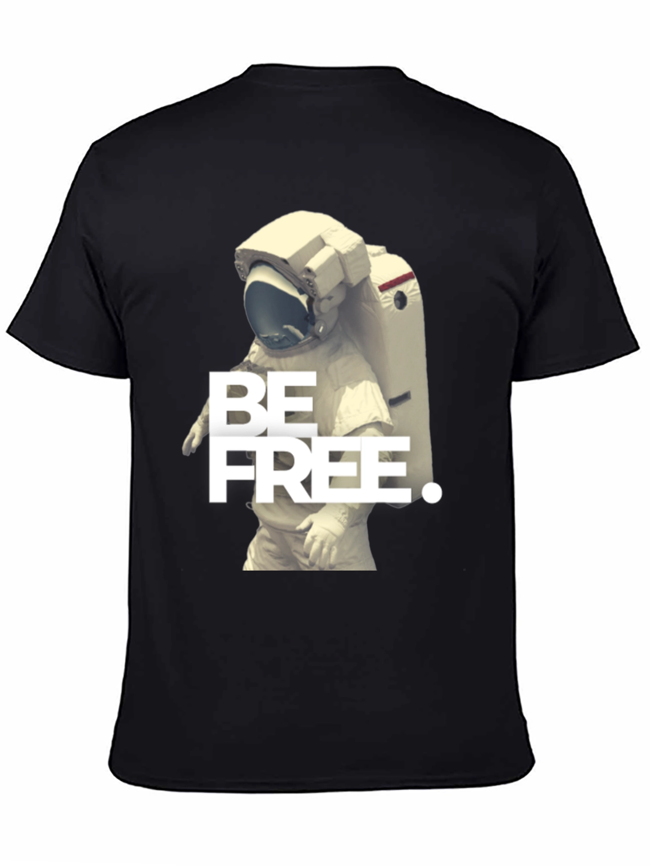 Be Free Astronaut Graphic Black T-Shirt
