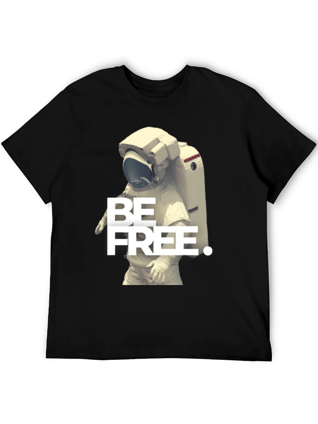 Be Free Astronaut Graphic Black T-Shirt
