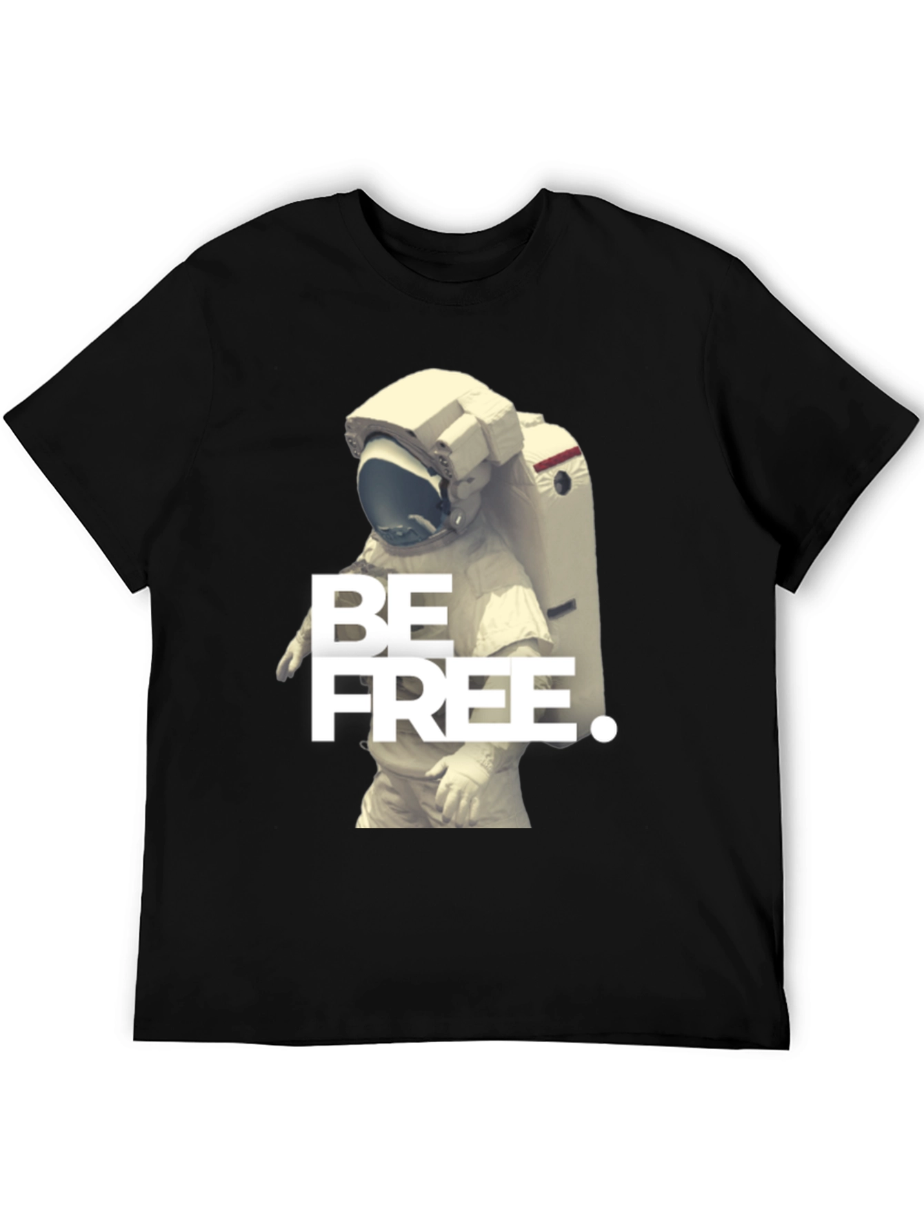 Be Free Astronaut Graphic Black T-Shirt