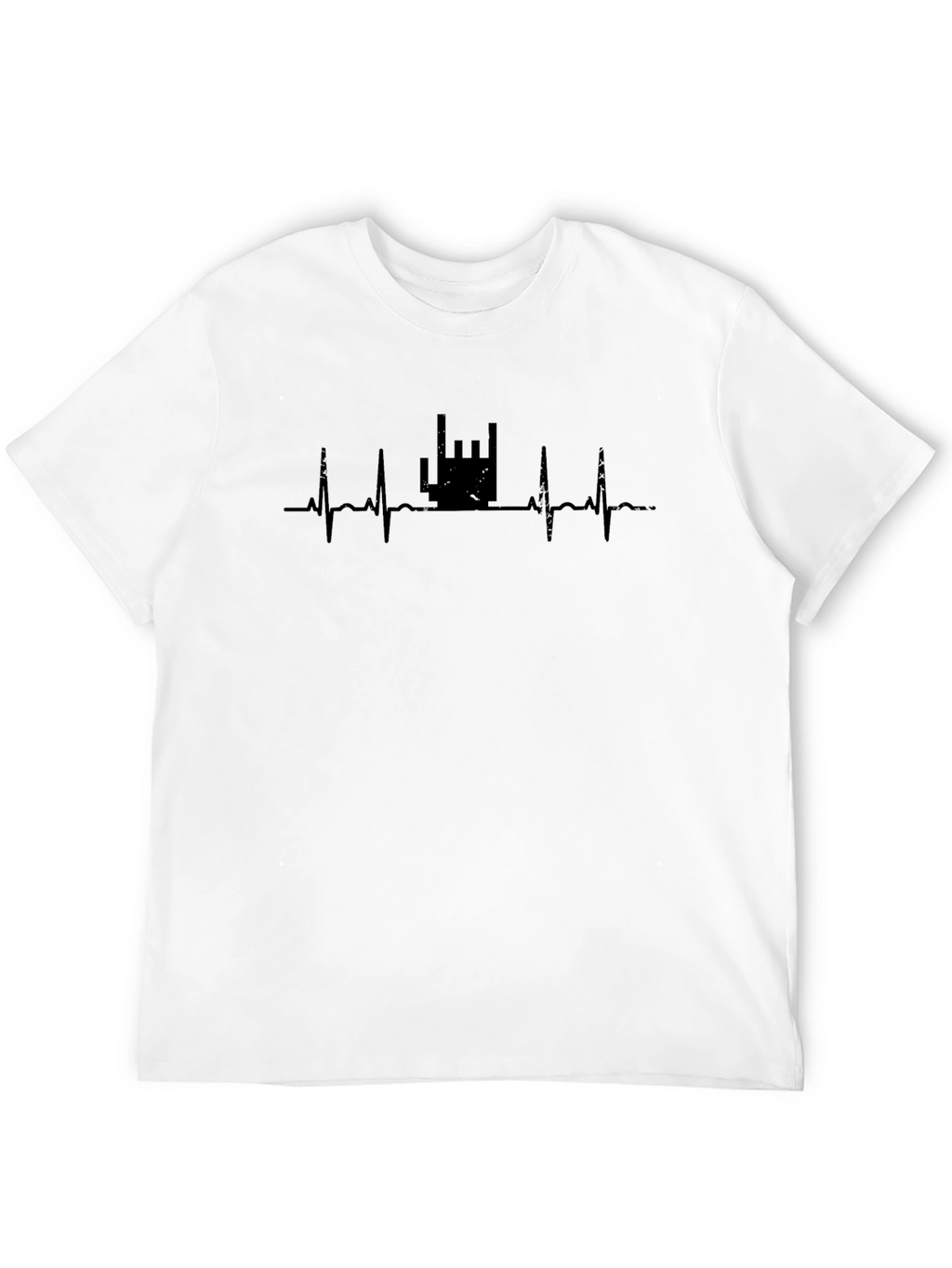 Rock On Heartbeat T-Shirt - Black