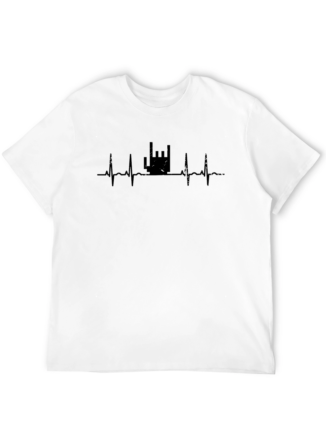 Rock On Heartbeat T-Shirt - Black