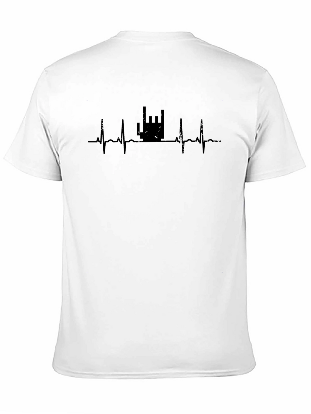 Rock On Heartbeat T-Shirt - Black