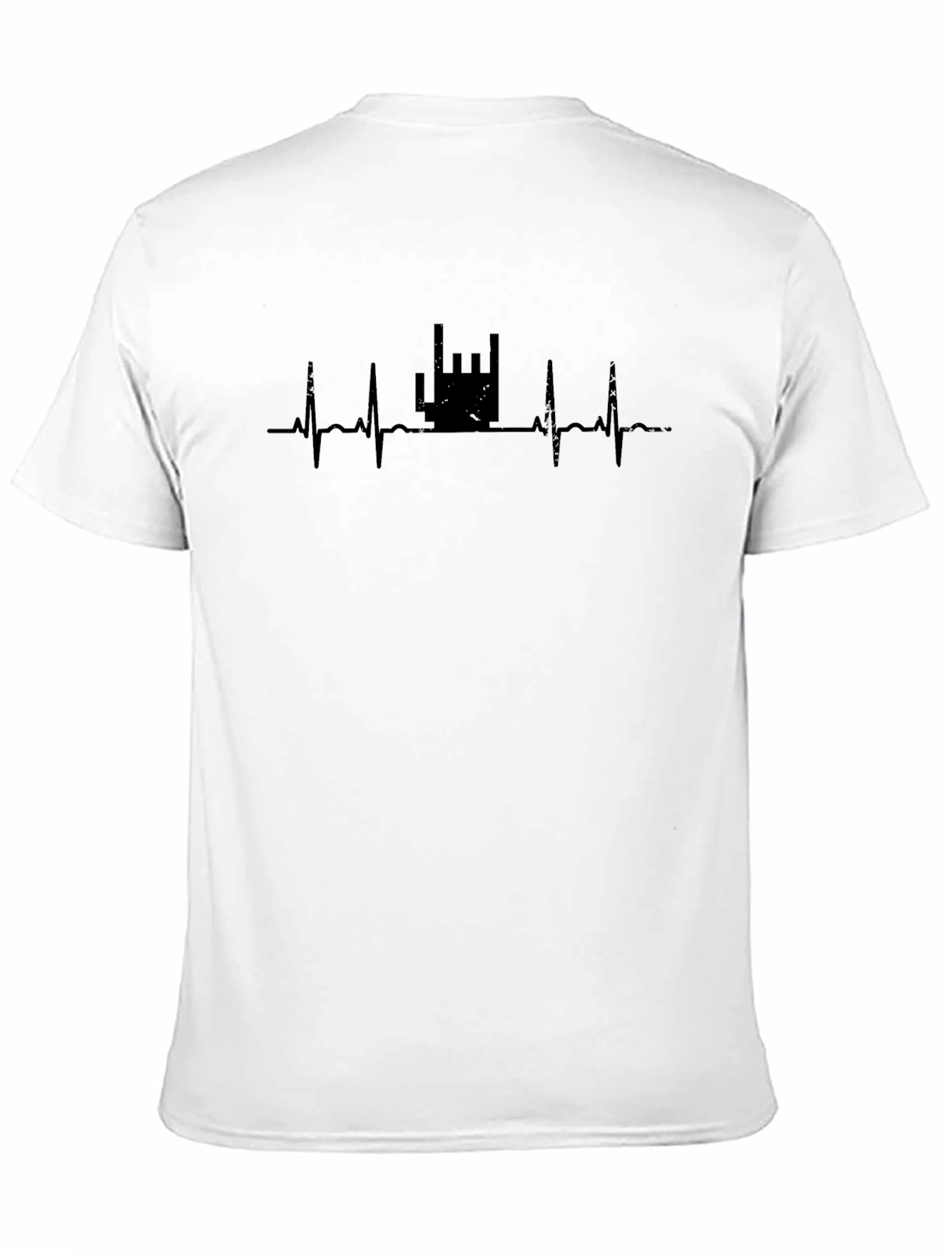 Rock On Heartbeat T-Shirt - Black