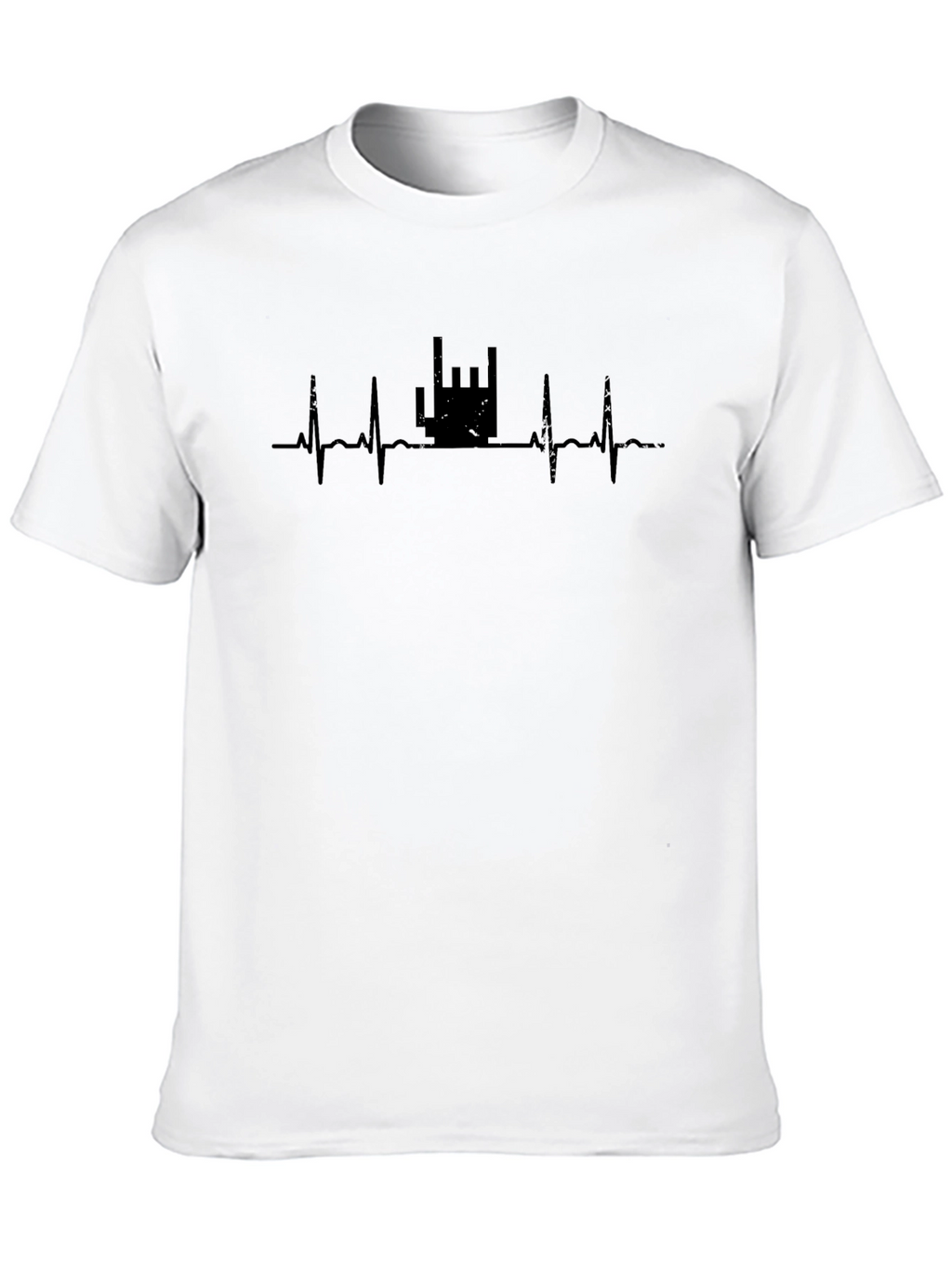 Rock On Heartbeat T-Shirt - Black