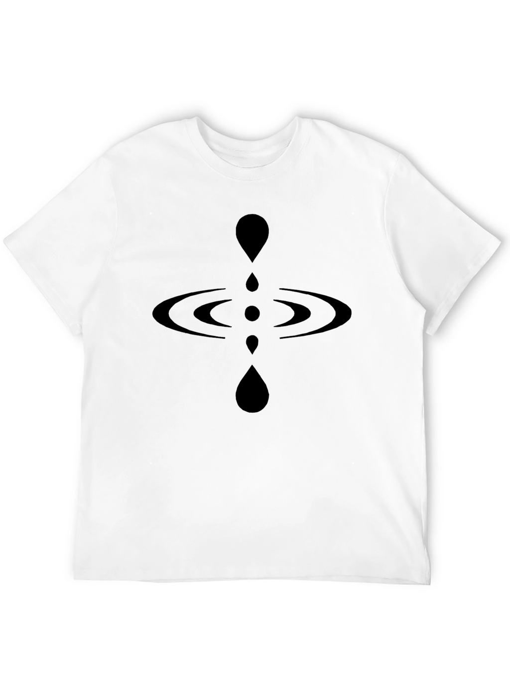 Mens Black Graphic Tee - Water Droplet Design