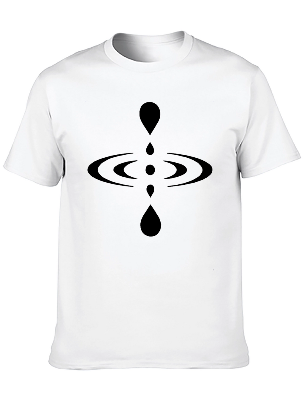 Mens Black Graphic Tee - Water Droplet Design
