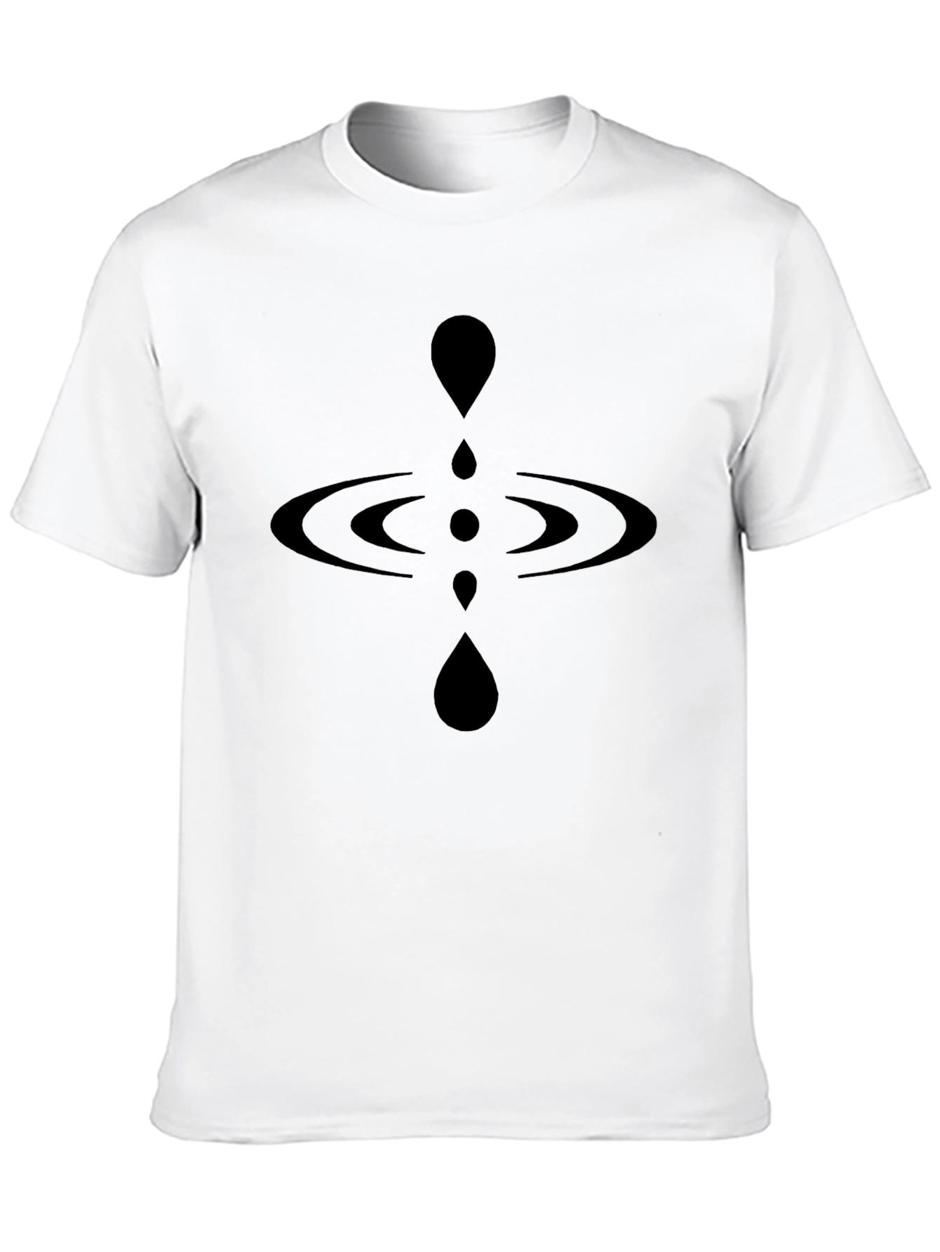 Mens Black Graphic Tee - Water Droplet Design