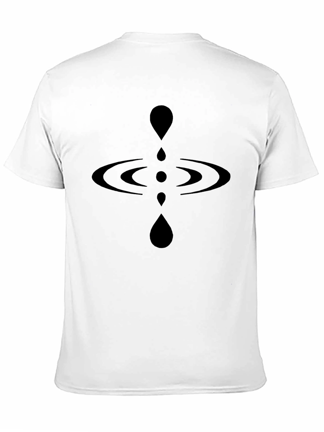 Mens Black Graphic Tee - Water Droplet Design