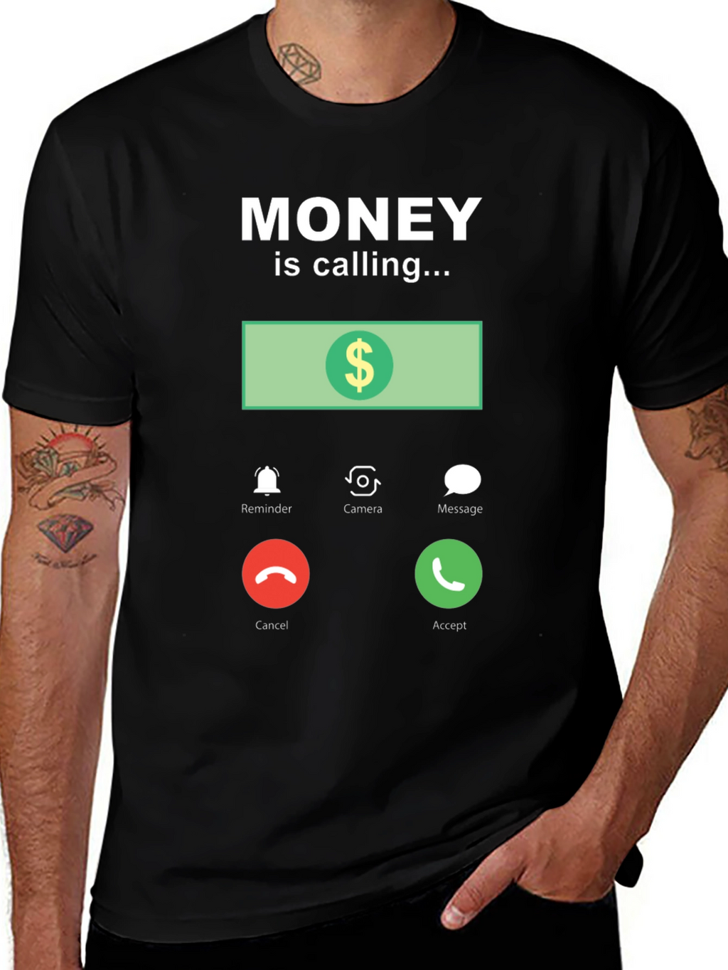 Money is Calling Funny Graphic T-Shirt