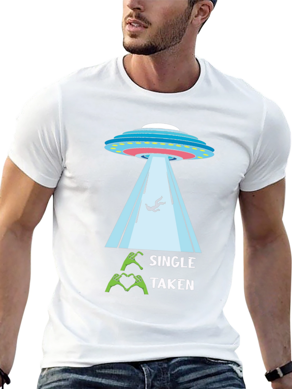 Single Taken Alien Abduction Graphic Tee