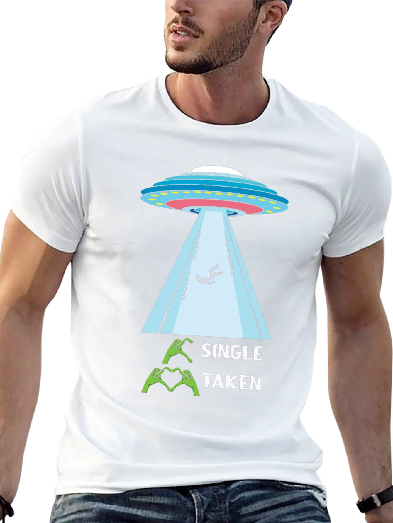 Single Taken Alien Abduction Graphic Tee
