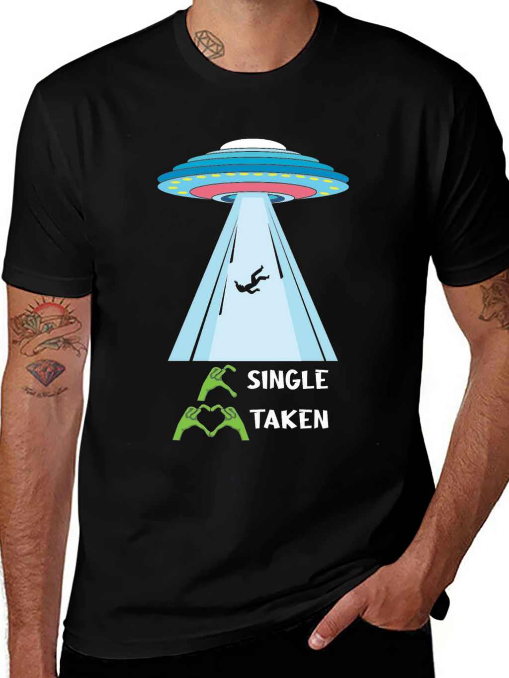Single Taken Alien Abduction Graphic Tee