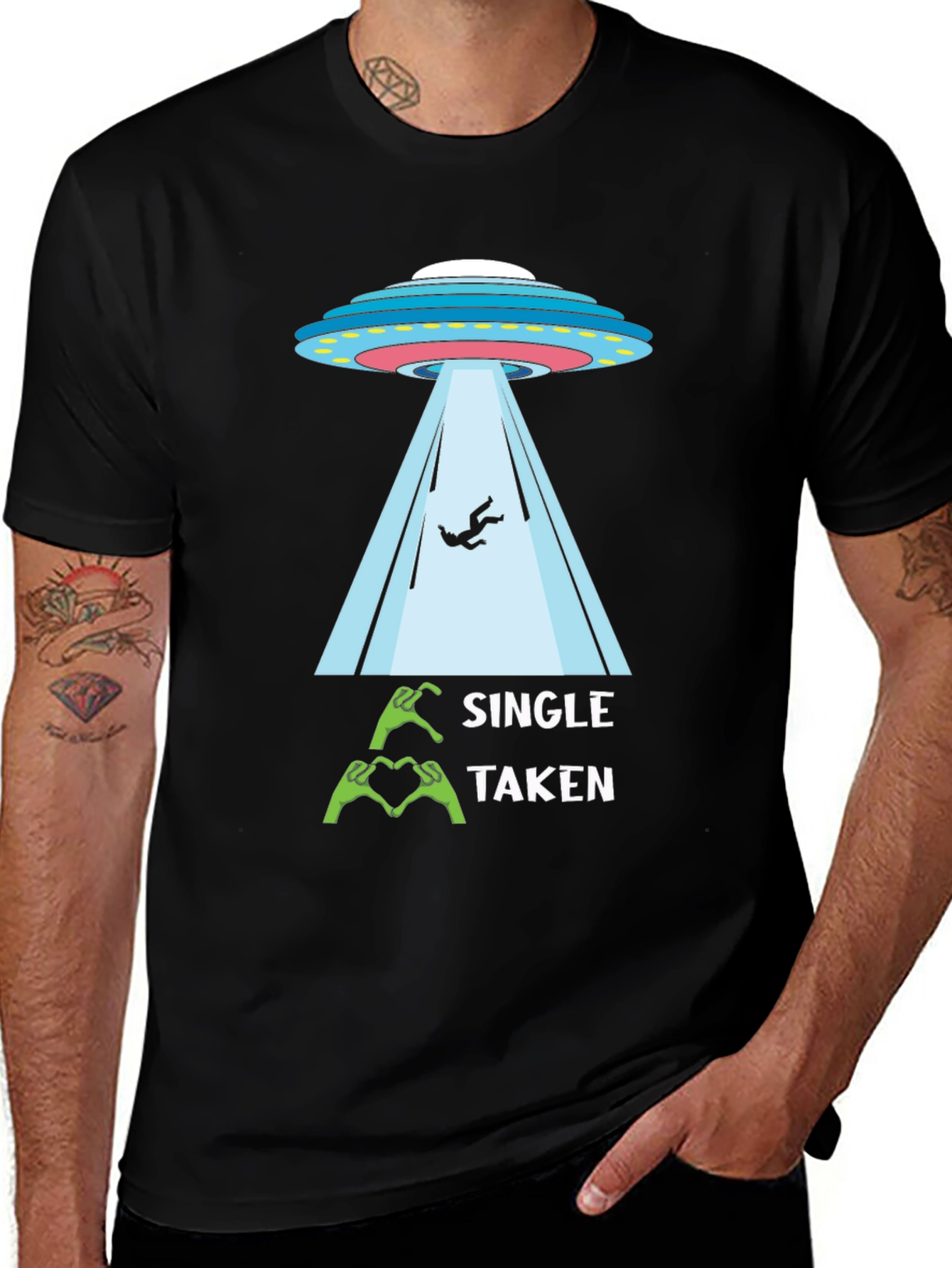 Single Taken Alien Abduction Graphic Tee