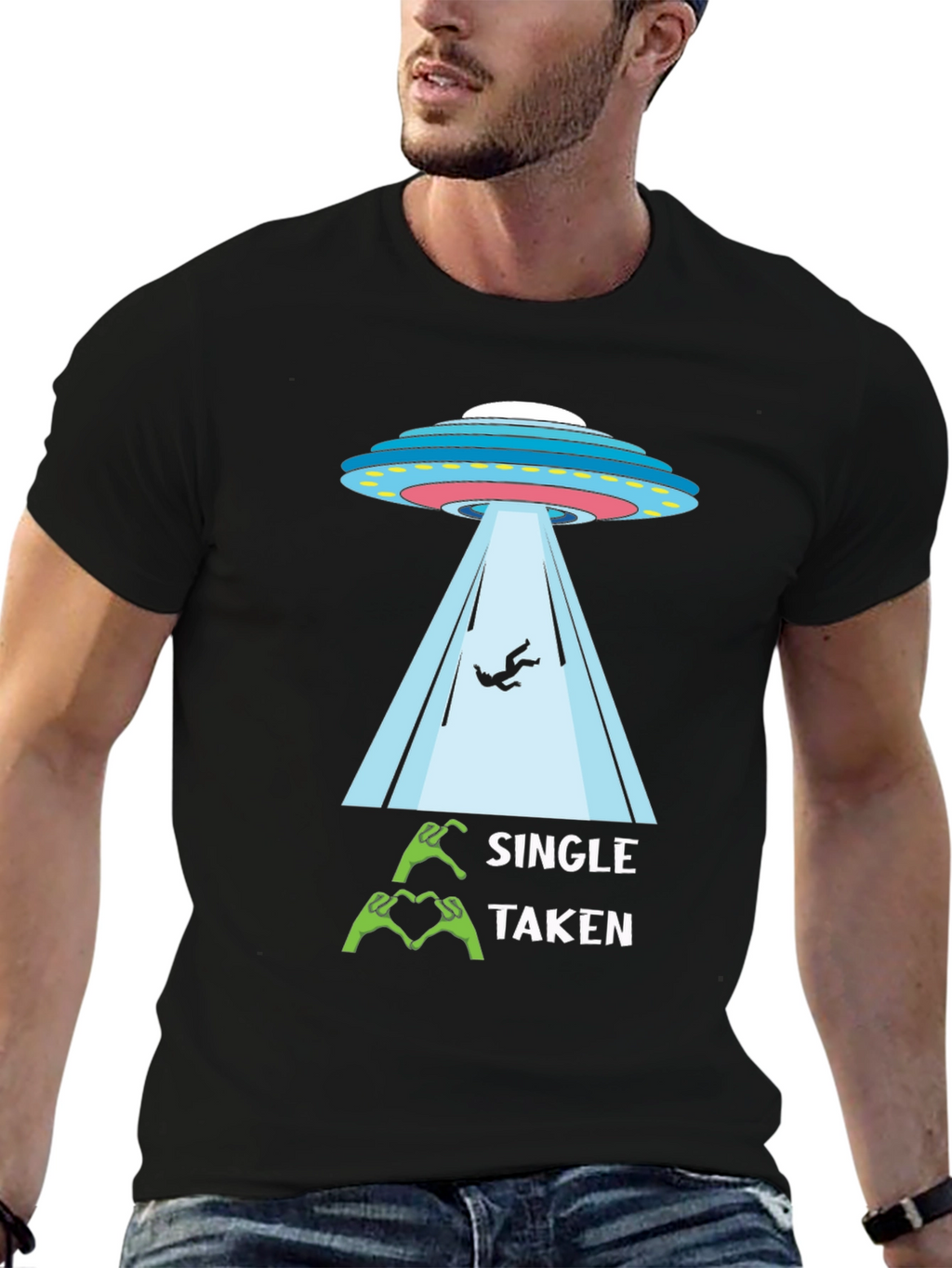 Single Taken Alien Abduction Graphic Tee
